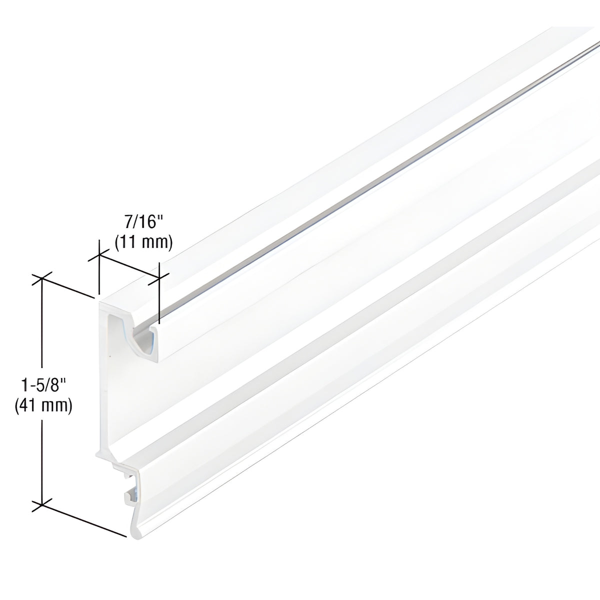 CRL-U.S. Aluminum White KYNAR® Paint Face Stop - 24'-2"