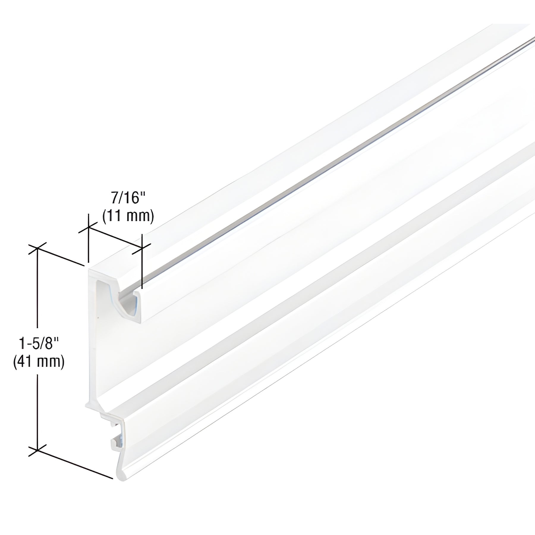 CRL-U.S. Aluminum White KYNAR® Paint Face Stop - 24'-2"