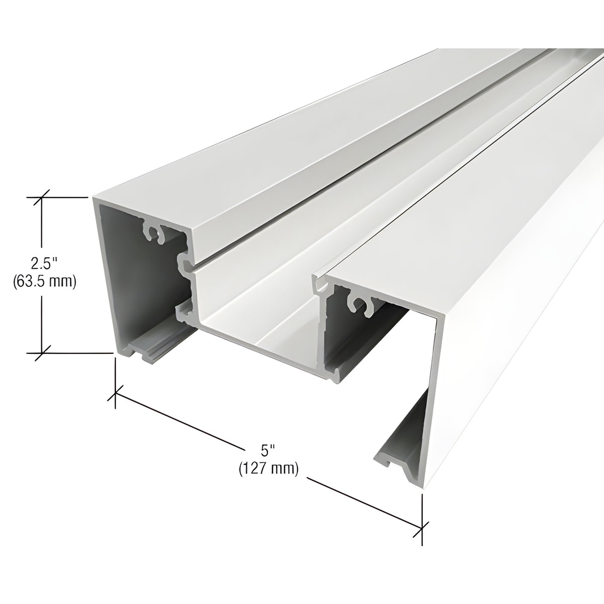 CRL-U.S. Aluminum White KYNAR® Paint Head/Jamb for 1-5/16" Glass - 24'-2"