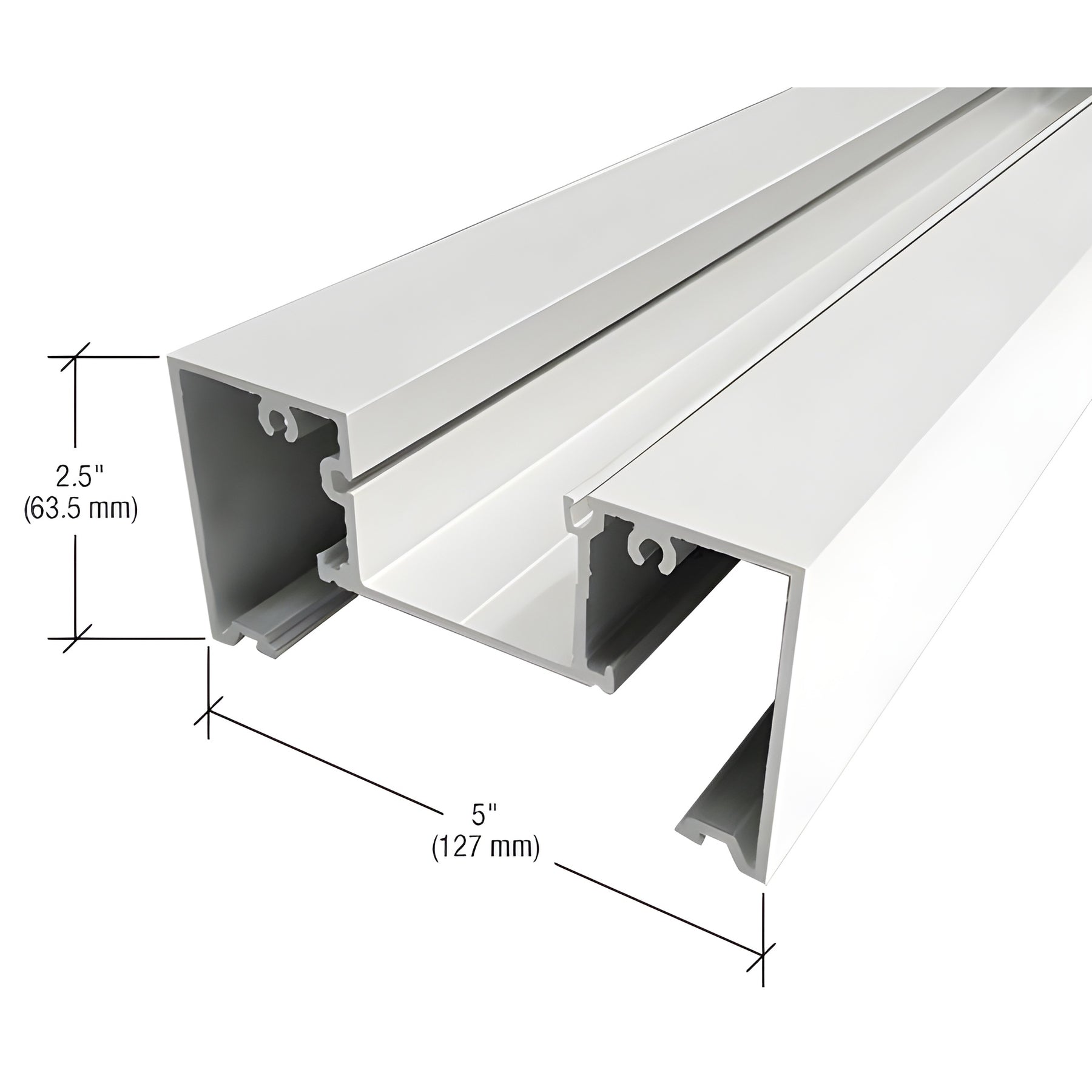 CRL-U.S. Aluminum White KYNAR® Paint Head/Jamb for 1-5/16" Glass - 24'-2"