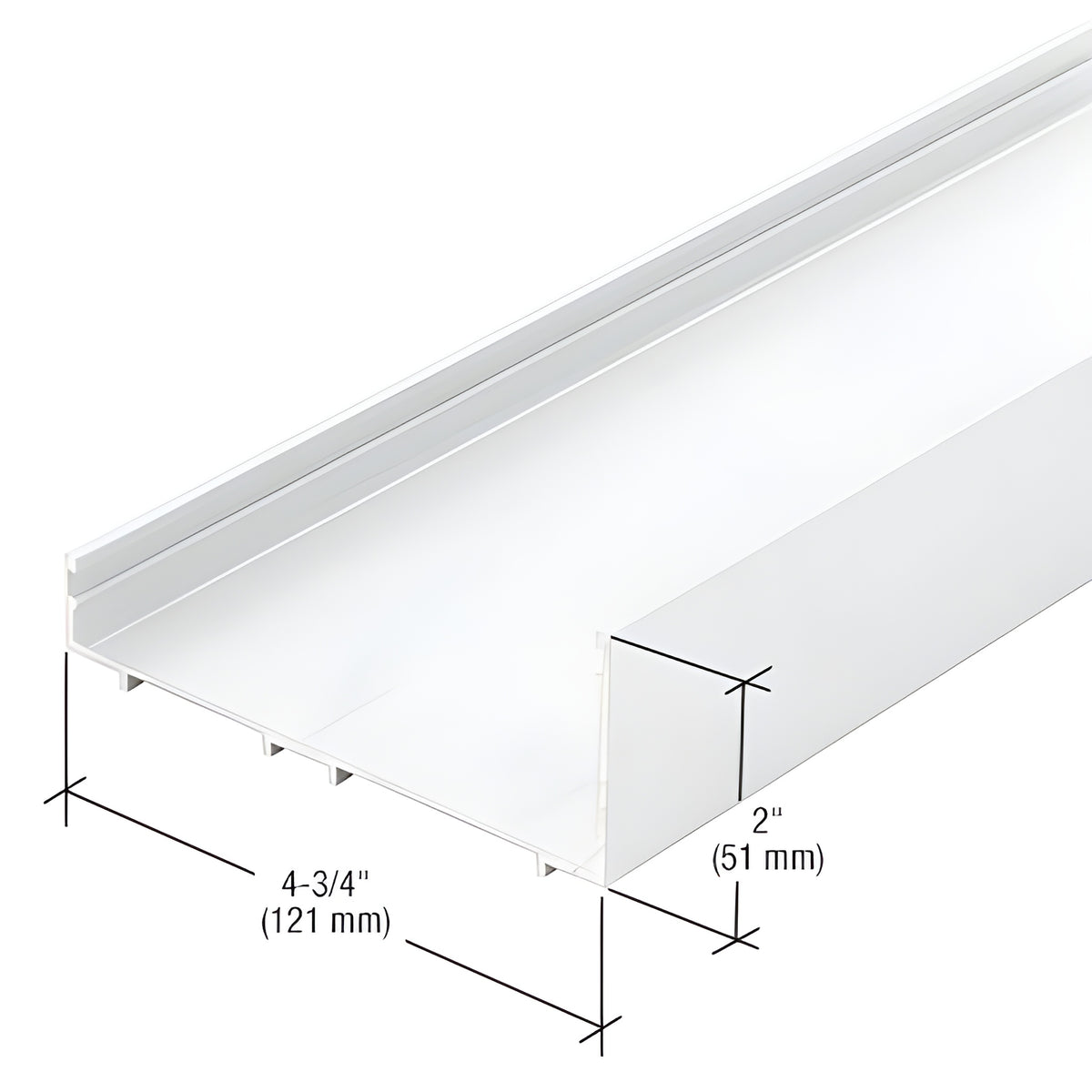 CRL-U.S. Aluminum White KYNAR® Paint Head and Sill Channel - 24'-2"