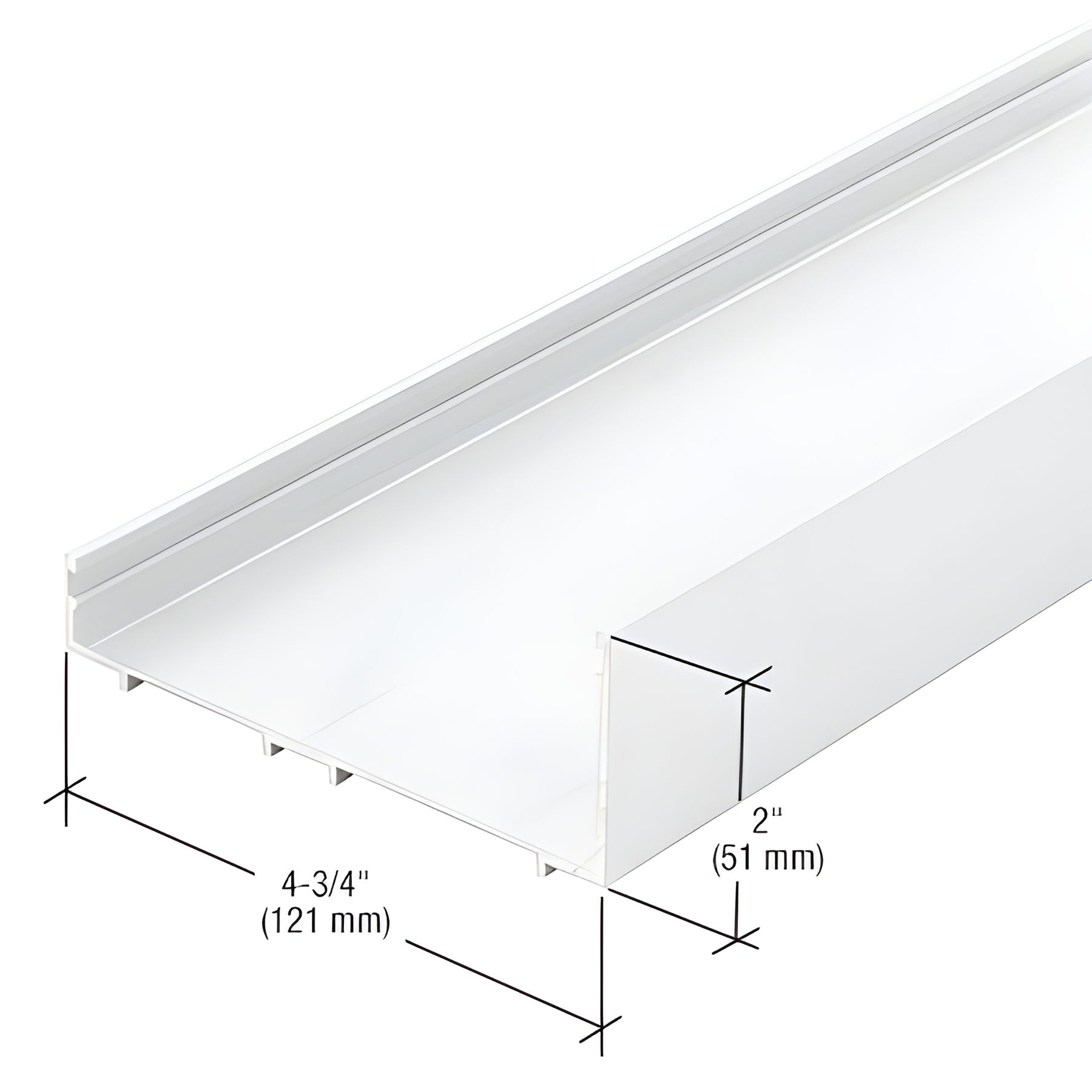 CRL-U.S. Aluminum White KYNAR® Paint Head and Sill Channel - 24'-2"