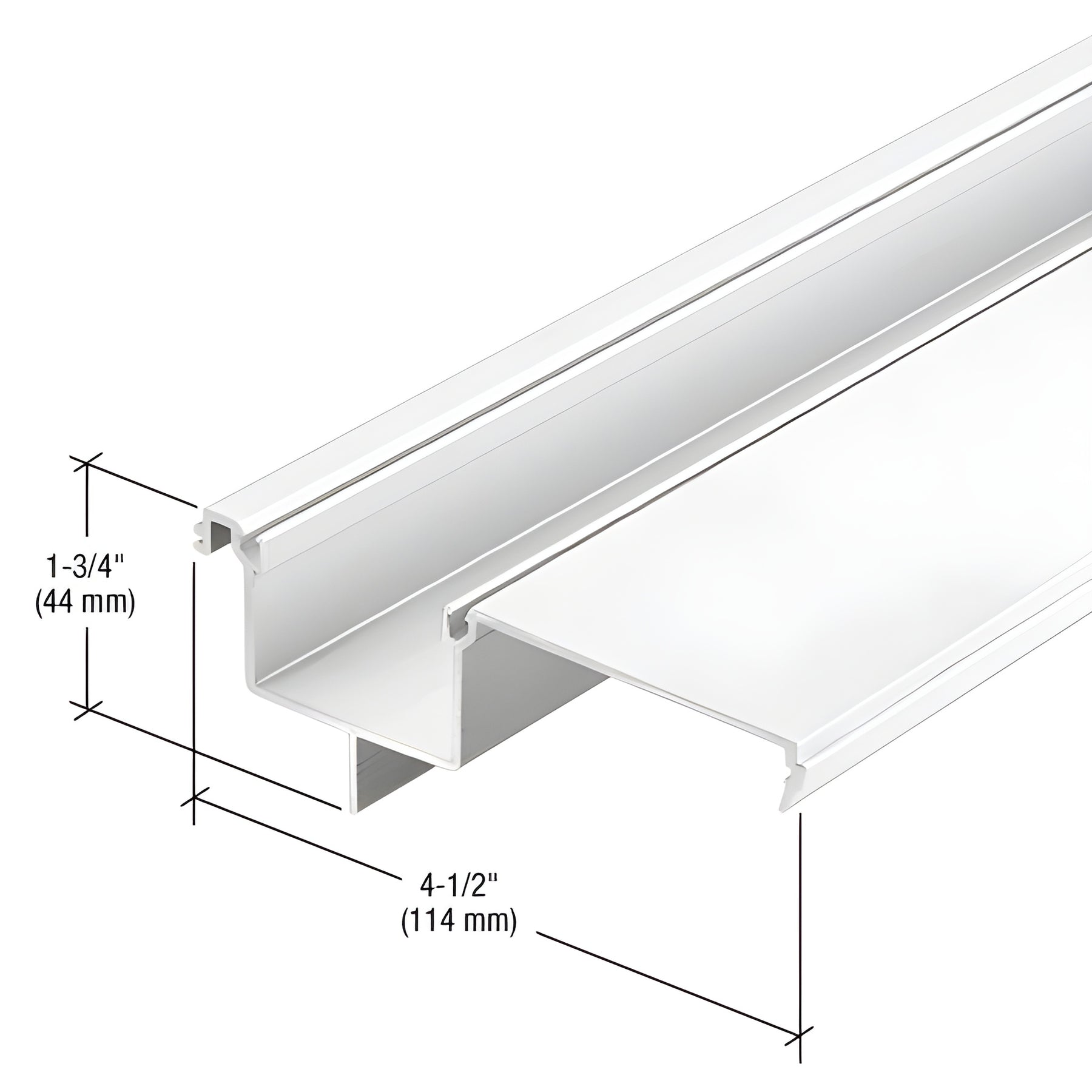 CRL-U.S. Aluminum White KYNAR® Paint Head and Sill Insert for 1" Glass - 24'-2"