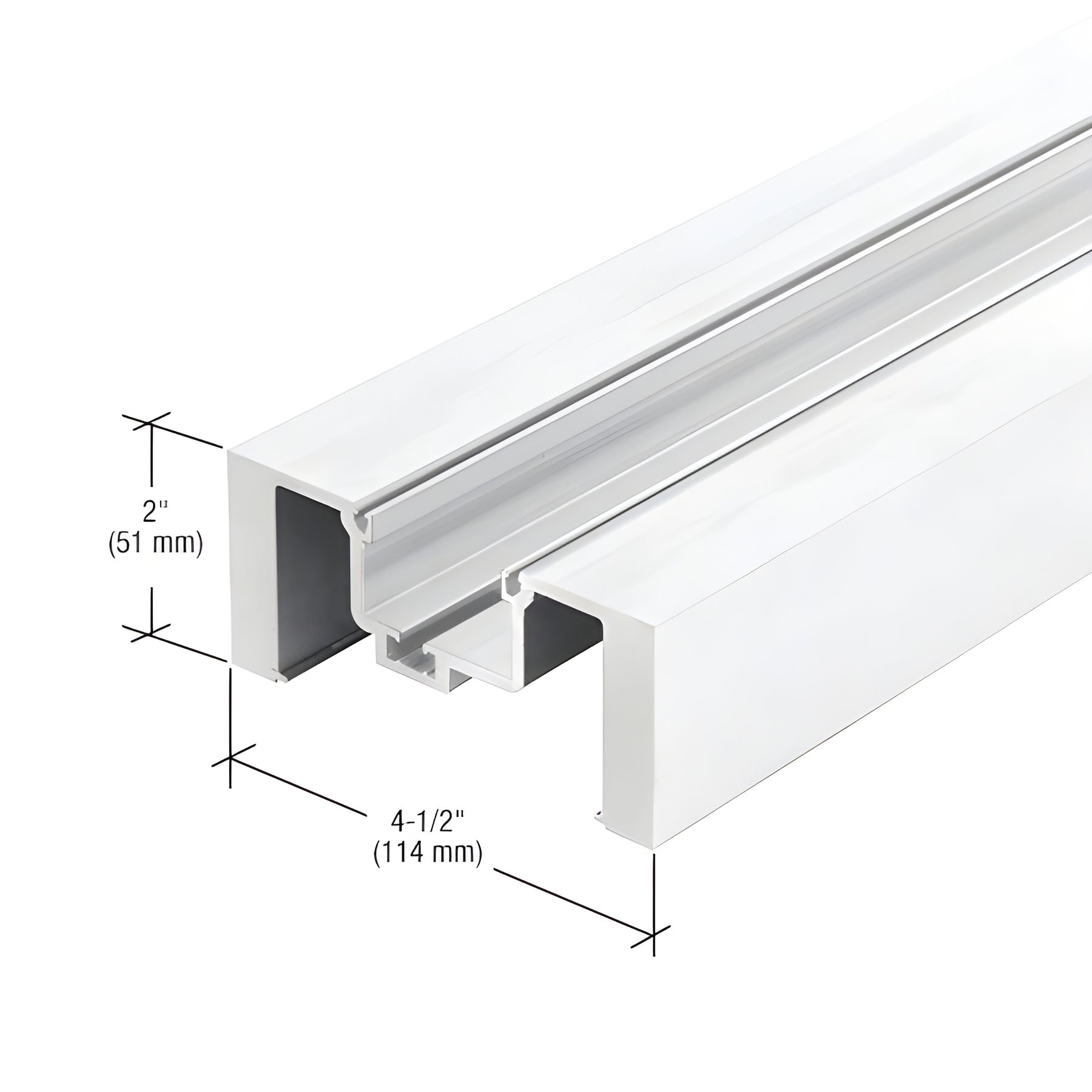 CRL-U.S. Aluminum White KYNAR® Paint Heavy-Duty Vertical Mullion - 14'-6"