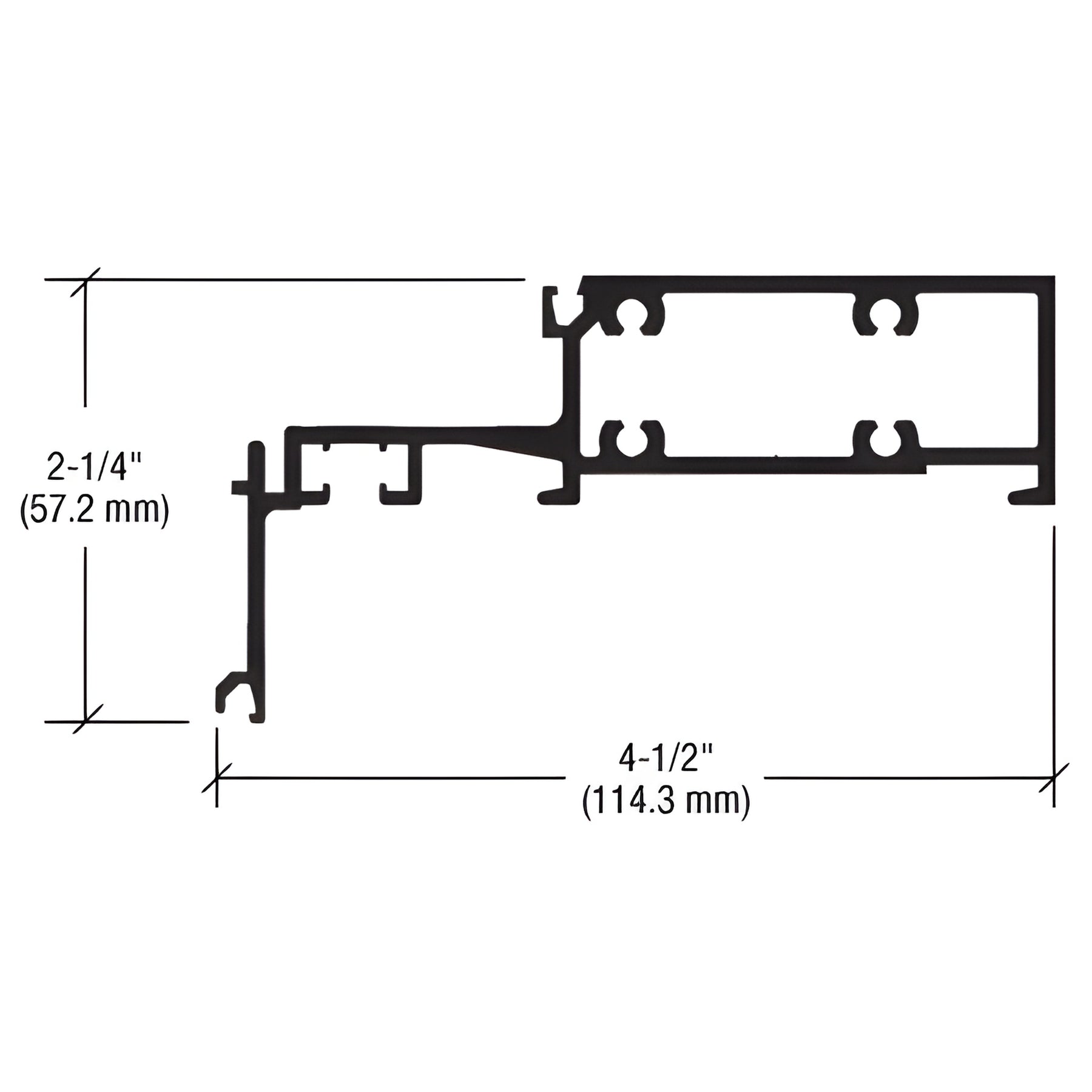 CRL-U.S. Aluminum White KYNAR® Paint Horizontal 2-1/4" x 4-1/2" - 24'-2"