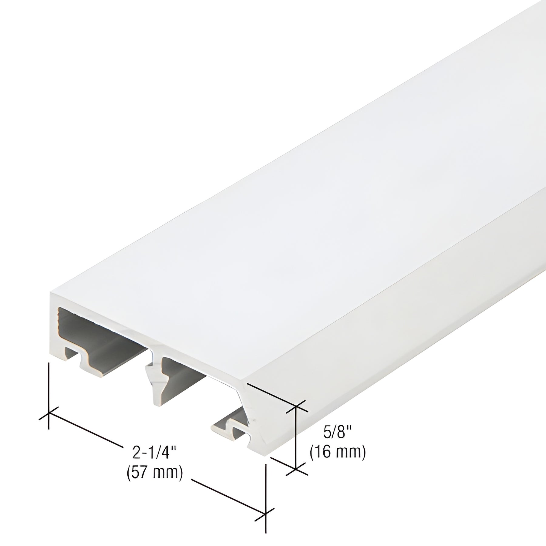 CRL-U.S. Aluminum White KYNAR® Paint Horizontal Face Cap - 24'-2"