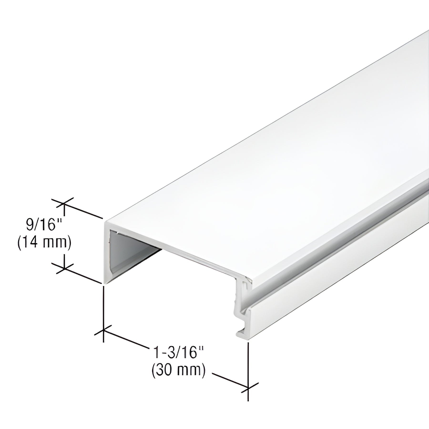 CRL-U.S. Aluminum White KYNAR® Paint IG500 Door Stop with Weatherseal - 21'-2"