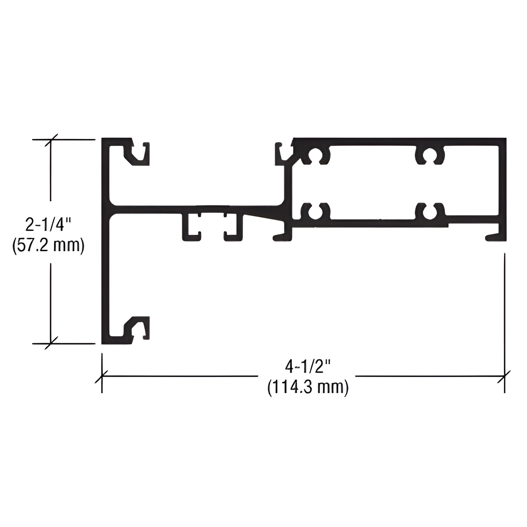 CRL-U.S. Aluminum White KYNAR® Paint Intermediate Horizontal for 4-1/2" System - 24'-2"