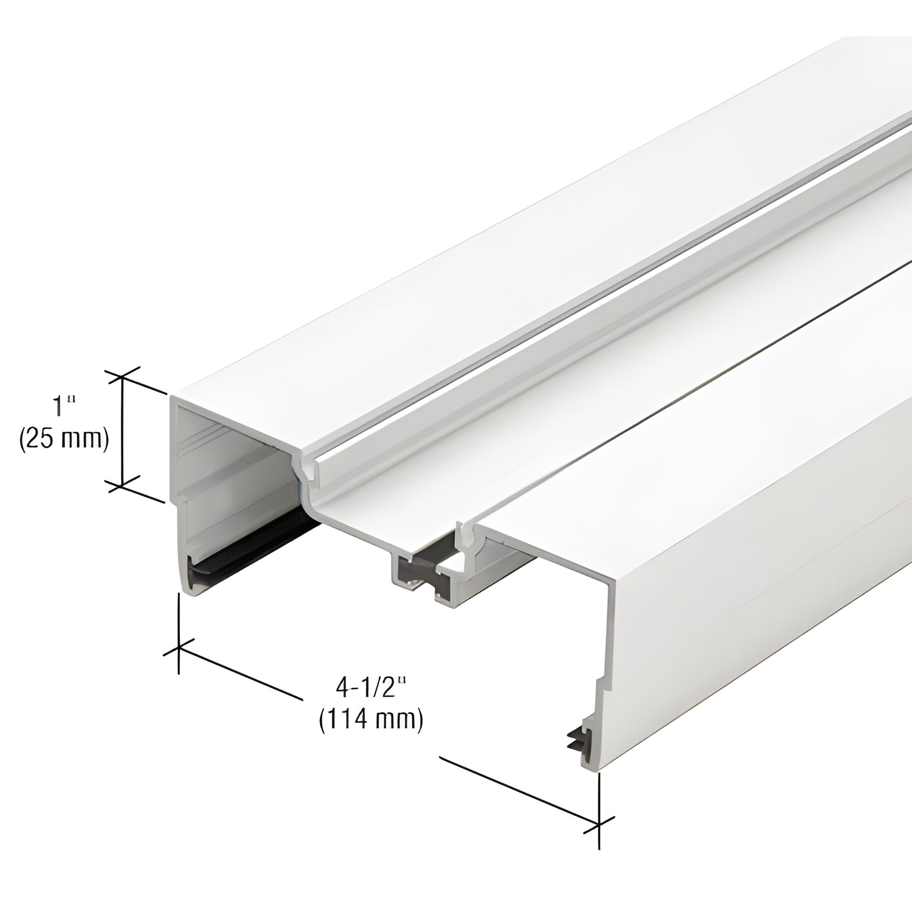 CRL-U.S. Aluminum White KYNAR® Paint Male Expansion Mullion, Thermally Improved - 24'-2"