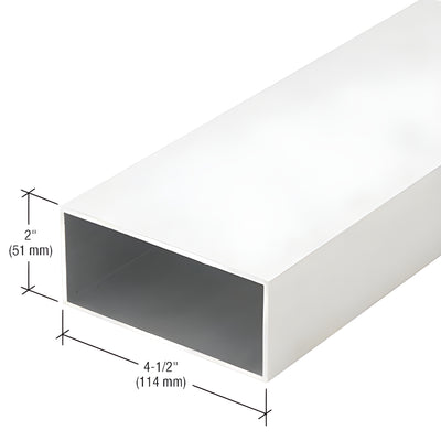 CRL-U.S. Aluminum White KYNAR® Paint Rectangular Tube 2" x 4-1/2" - 24'-2"