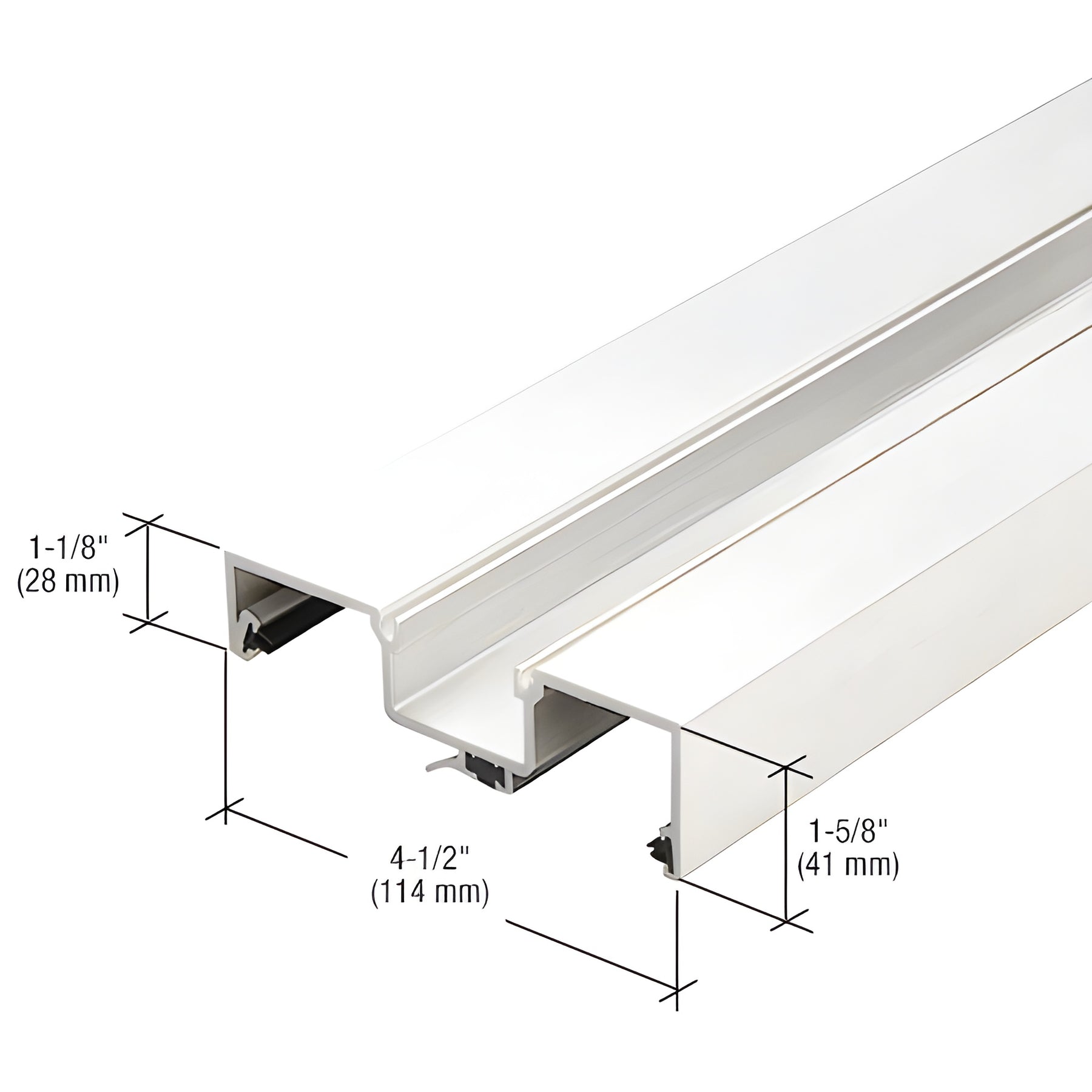 CRL-U.S. Aluminum White KYNAR® Paint Rotating Mullion, Thermally Improved - 24'-2"