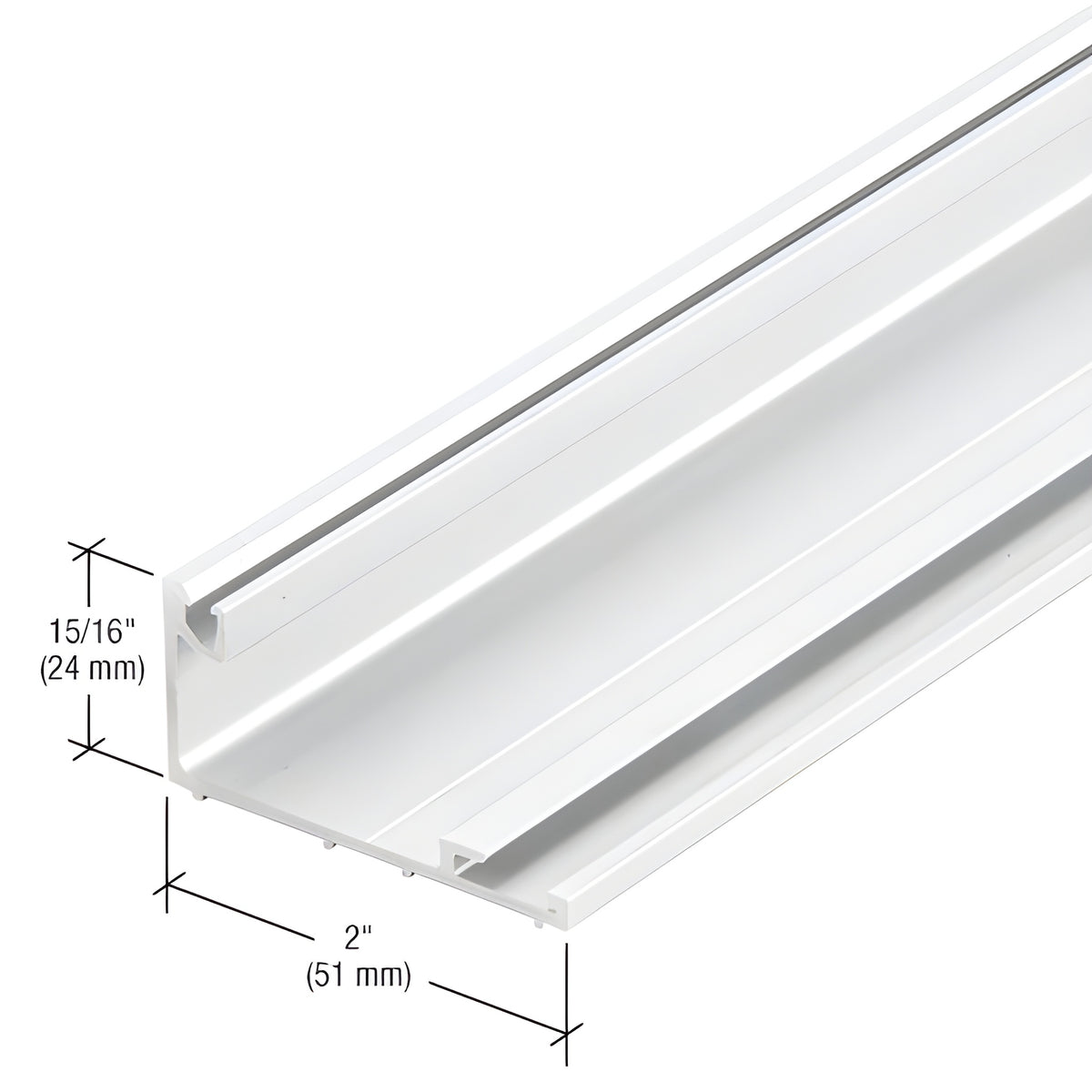 CRL-U.S. Aluminum White KYNAR® Paint Sash Gutter - 24'-2"