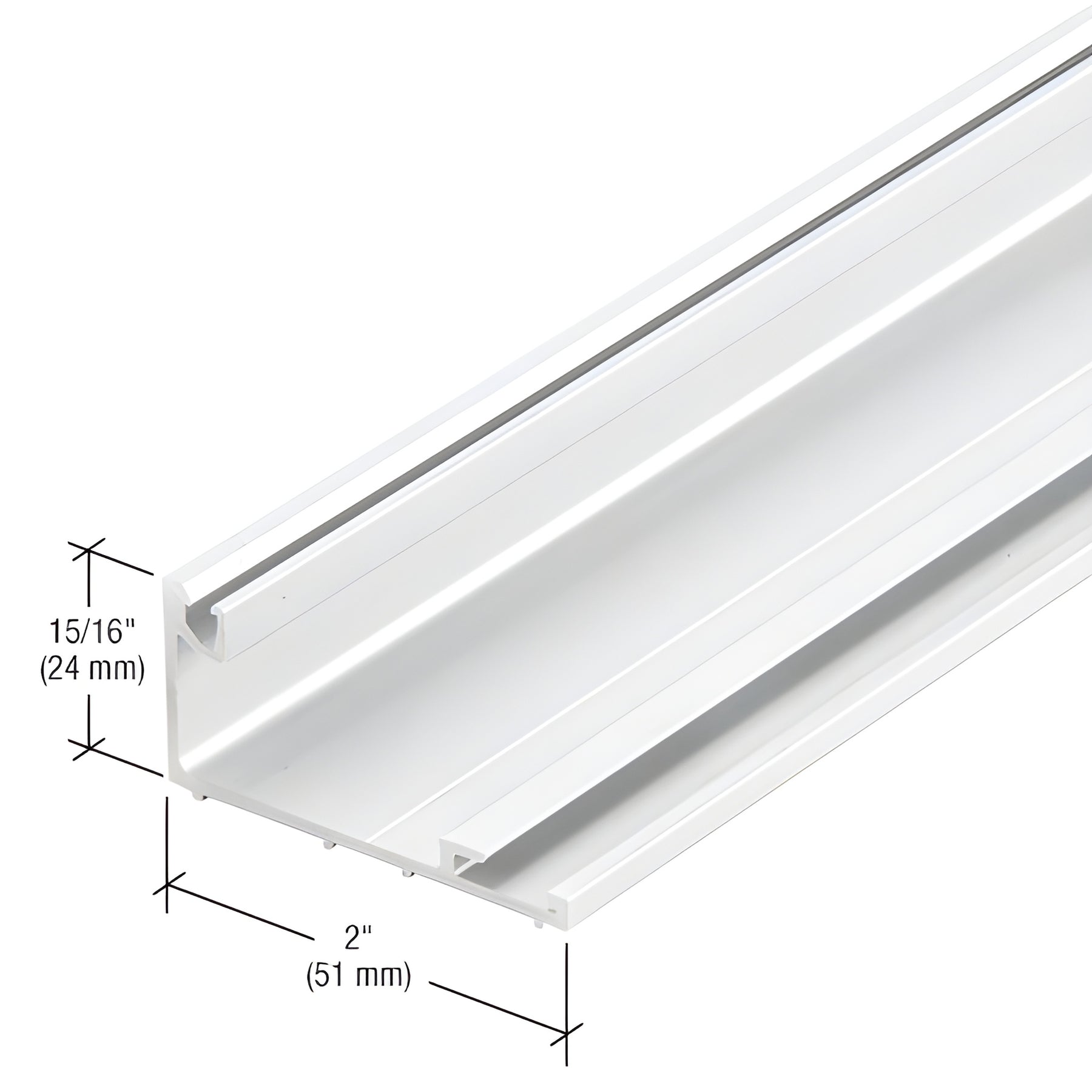 CRL-U.S. Aluminum White KYNAR® Paint Sash Gutter - 24'-2"