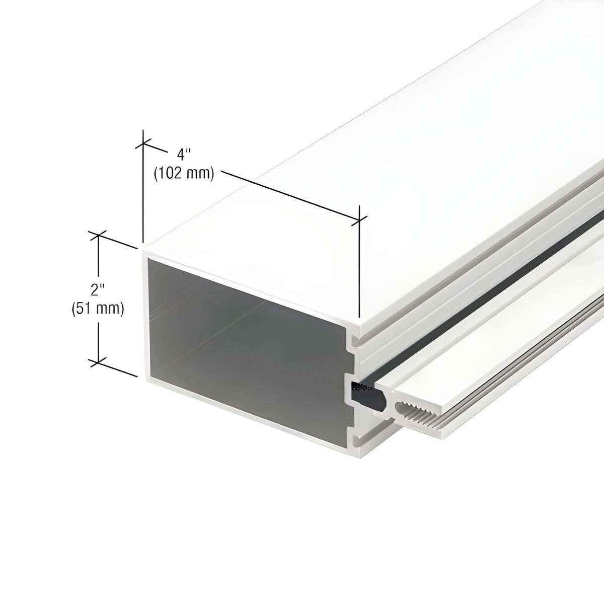 CRL-U.S. Aluminum White KYNAR® Paint Series 2200 Thermally Broken 4" Tubular Mullion - 24'-2"