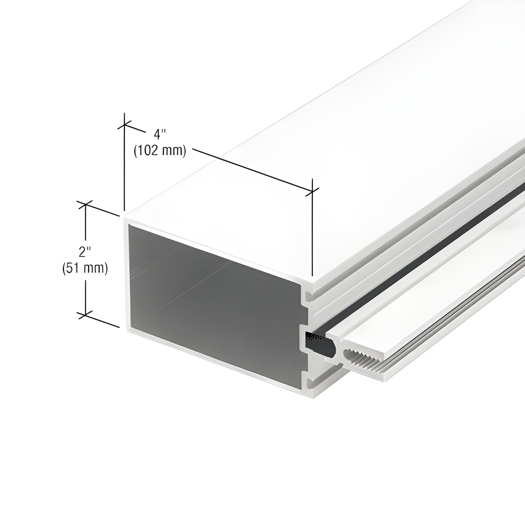 CRL-U.S. Aluminum White KYNAR® Paint Series 2200 Thermally Broken 4" Tubular Mullion - 24'-2"