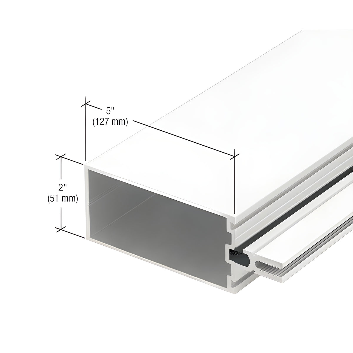 CRL-U.S. Aluminum White KYNAR® Paint Series 2200 Thermally Broken 5" Tubular Mullion, Bone White KYNAR®, 24'-2"