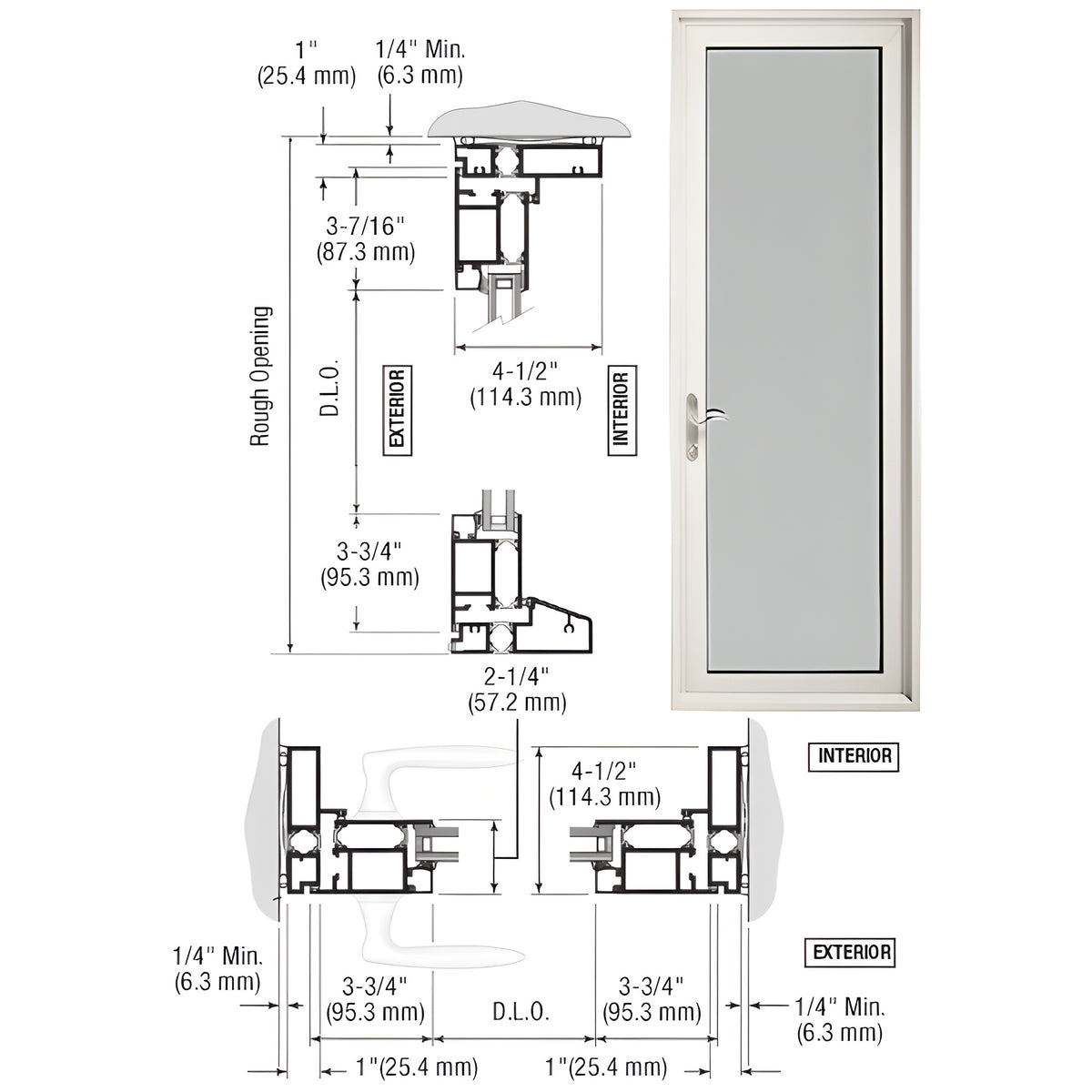CRL-U.S. Aluminum White KYNAR® Paint Series 900 Terrace Door Hinged Left Swing Out