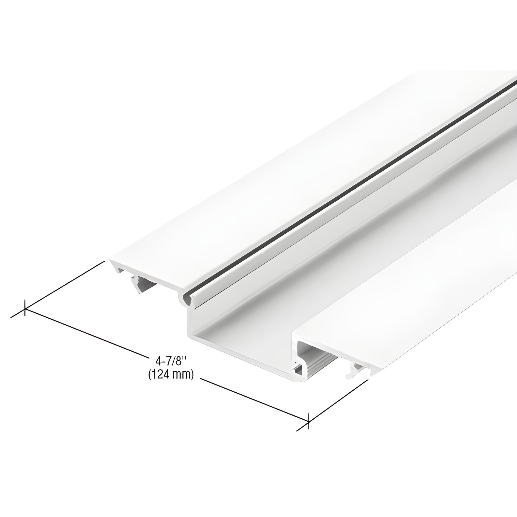 CRL-U.S. Aluminum White KYNAR® Paint Shallow Pocket Insert for 1-5/16" Glass - 24'-2"