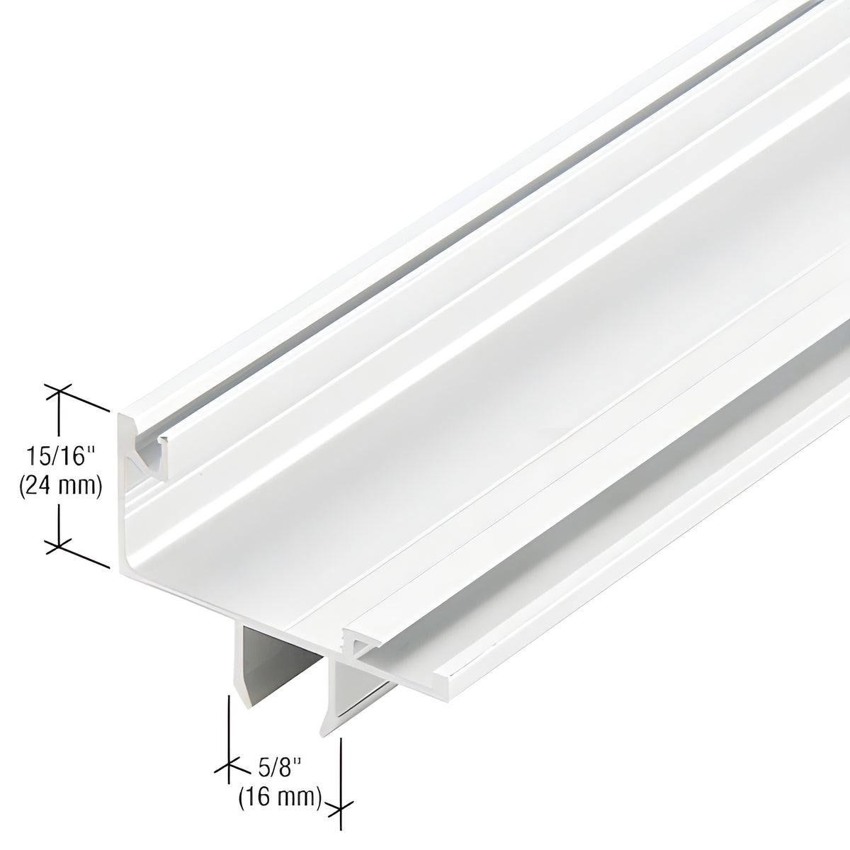 CRL-U.S. Aluminum White KYNAR® Paint Snap-In Sash-Gutter - 24'-2"