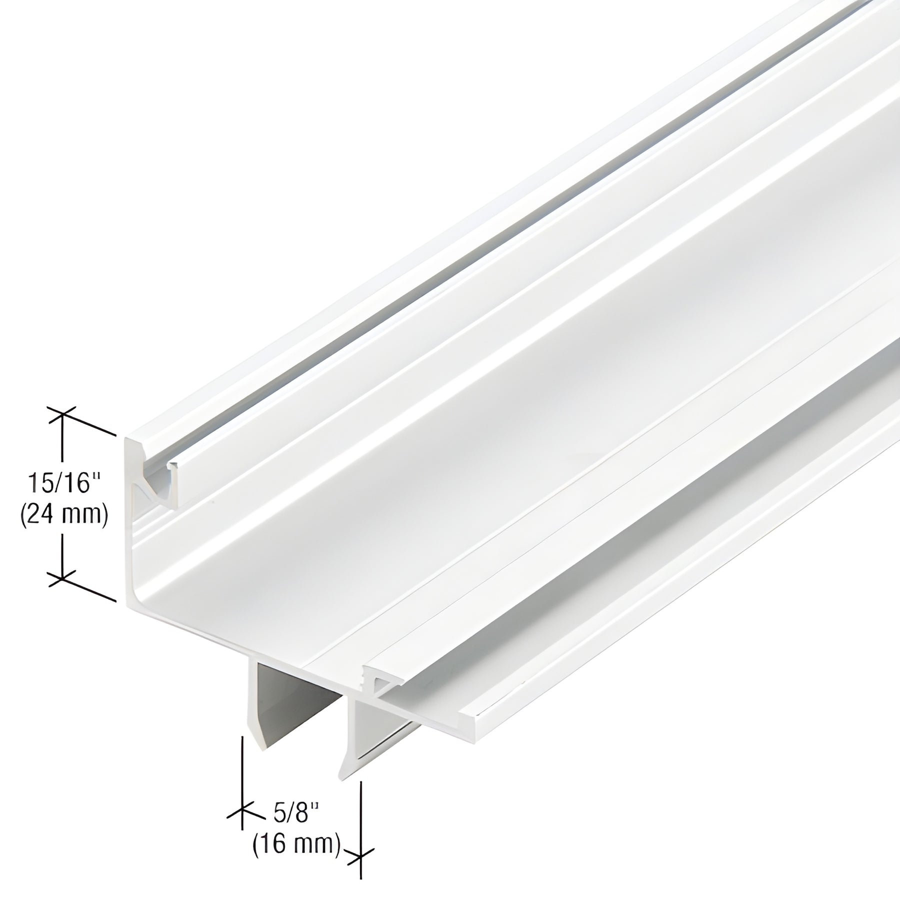 CRL-U.S. Aluminum White KYNAR® Paint Snap-In Sash-Gutter - 24'-2"