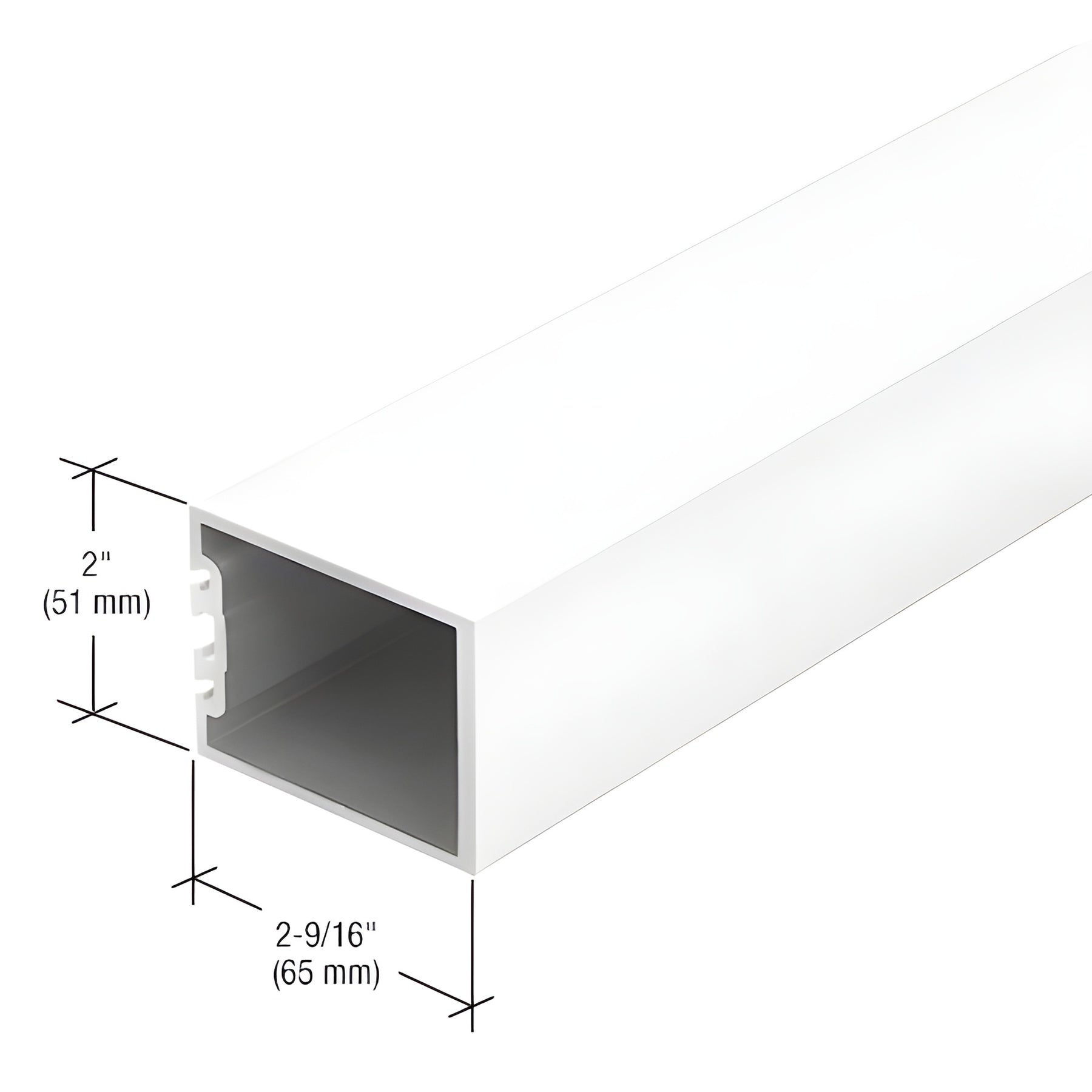 CRL-U.S. Aluminum White KYNAR® Paint Vertical Mullion for OS-2 Systems - 24'-2"