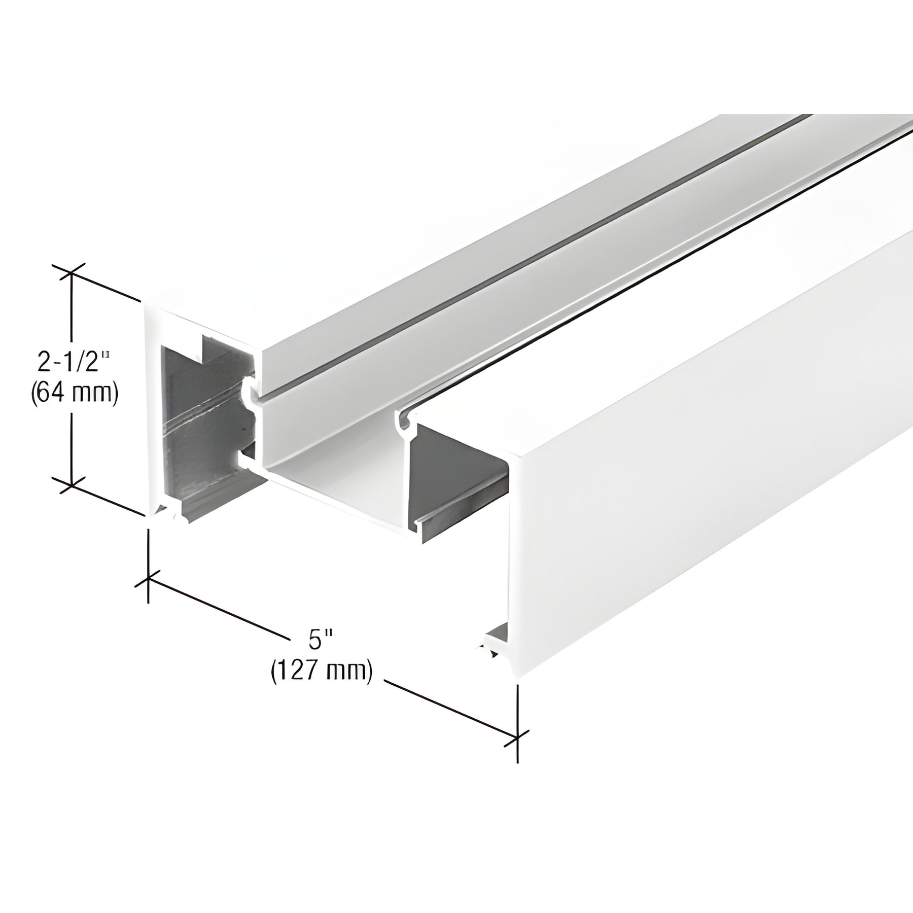 CRL-U.S. Aluminum White KYNAR® Paint Vertical Mullion for Series BR606, 24'-2"