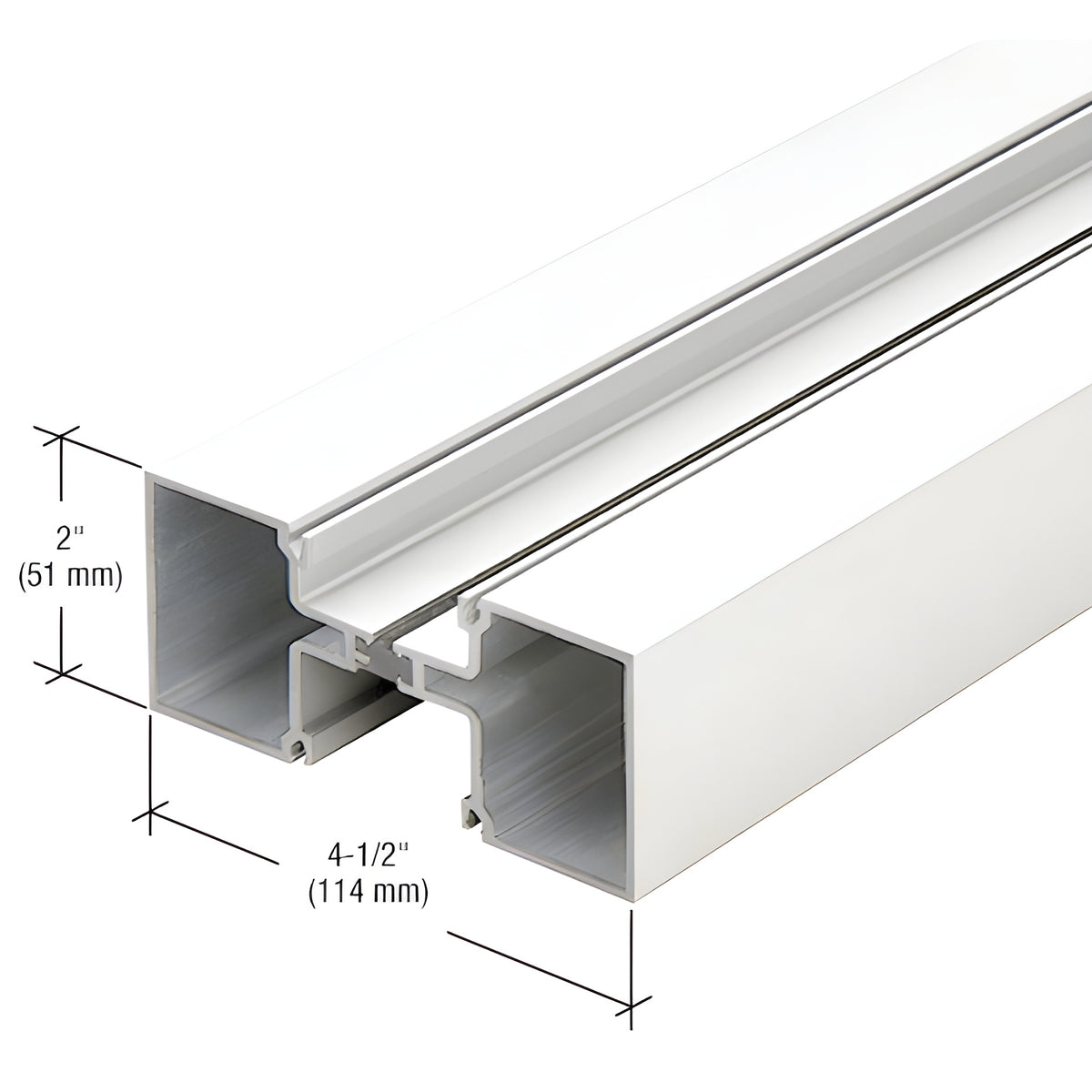 CRL-U.S. Aluminum White KYNAR® Paint Vertical Stacking Mullion, Thermally Improved - 24'-2"