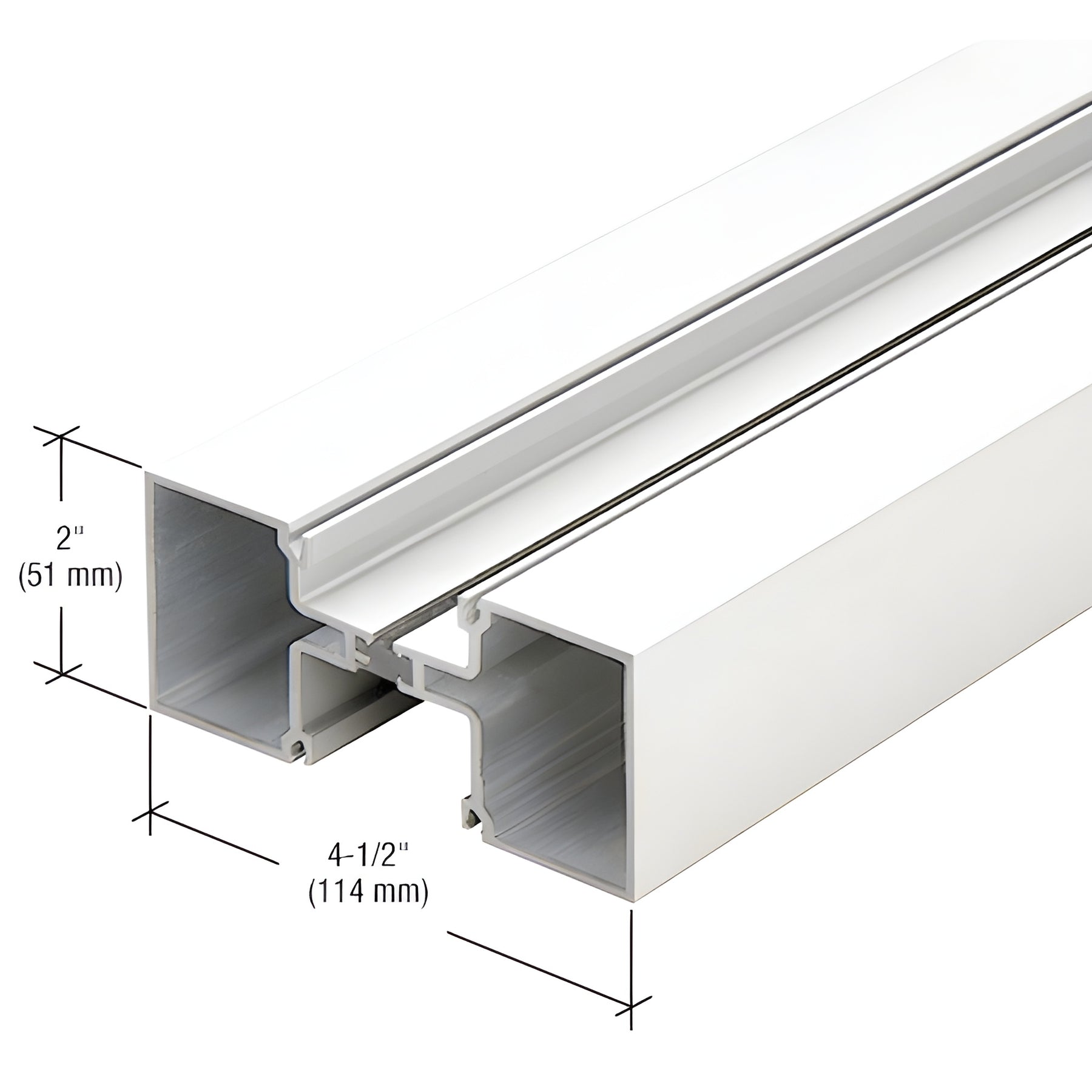 CRL-U.S. Aluminum White KYNAR® Paint Vertical Stacking Mullion, Thermally Improved - 24'-2"