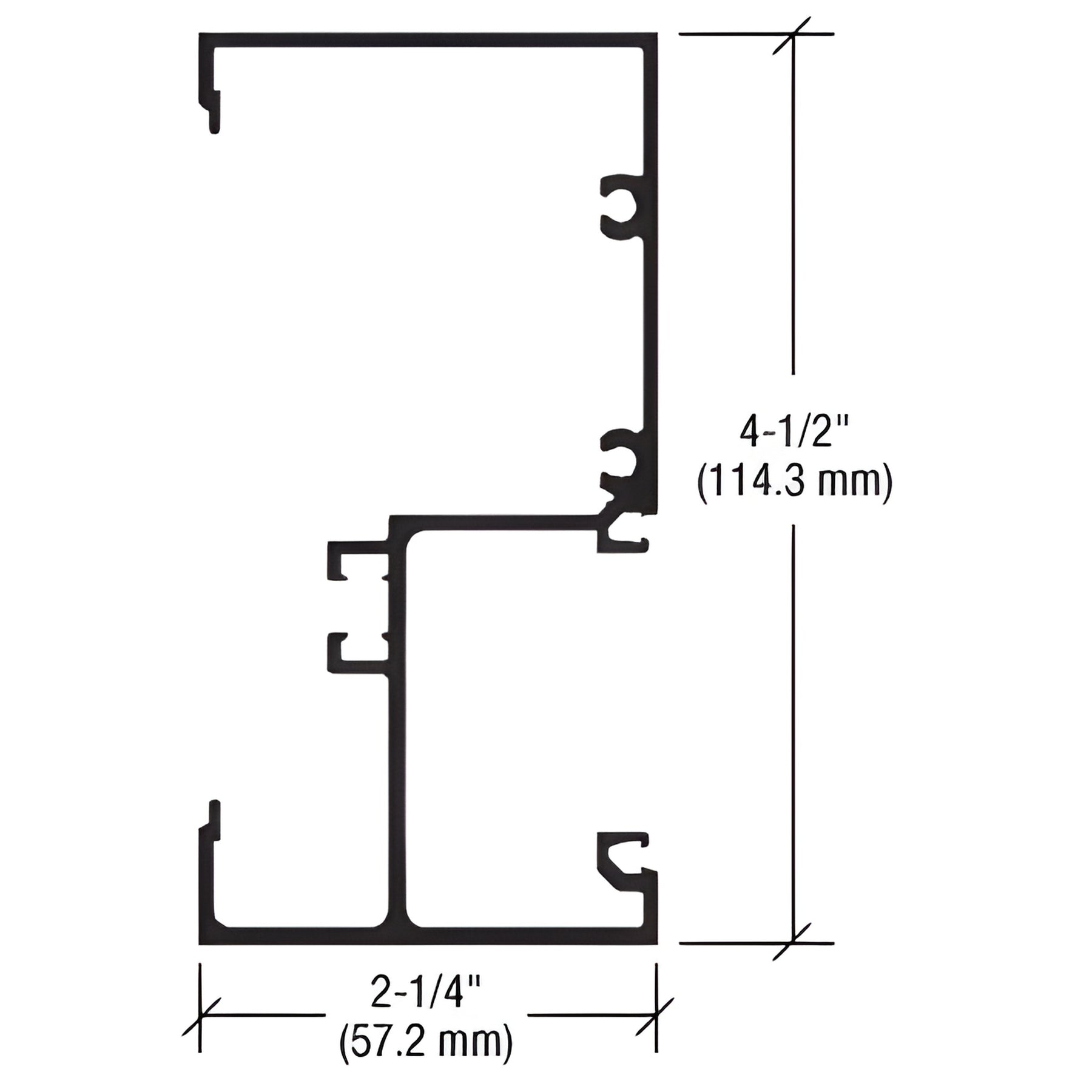 CRL-U.S. Aluminum White KYNAR® Paint Wall Jamb 2-1/4" x 4-1/2" - 24'-2"