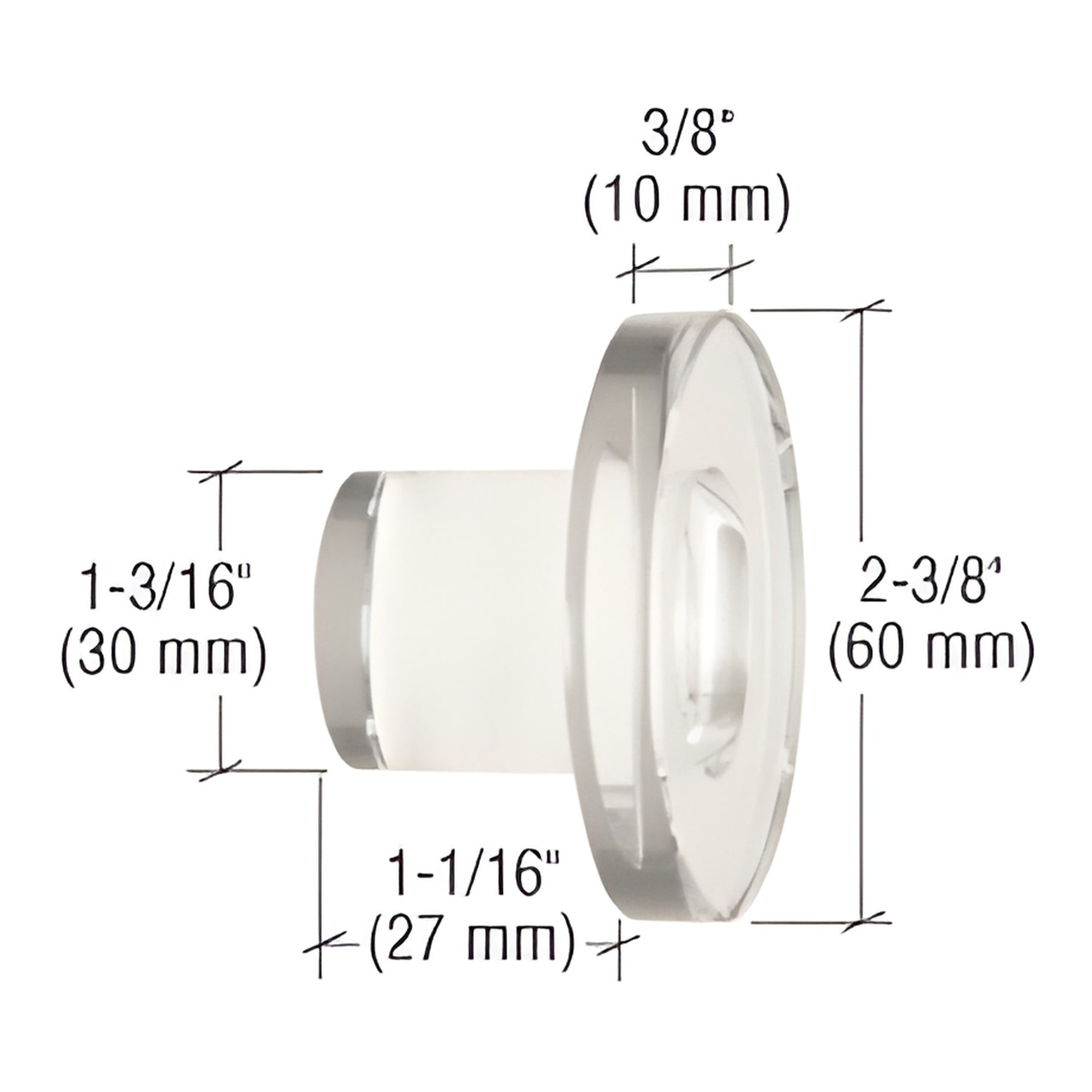 CRL UV Bond Solid Glass Door Knob