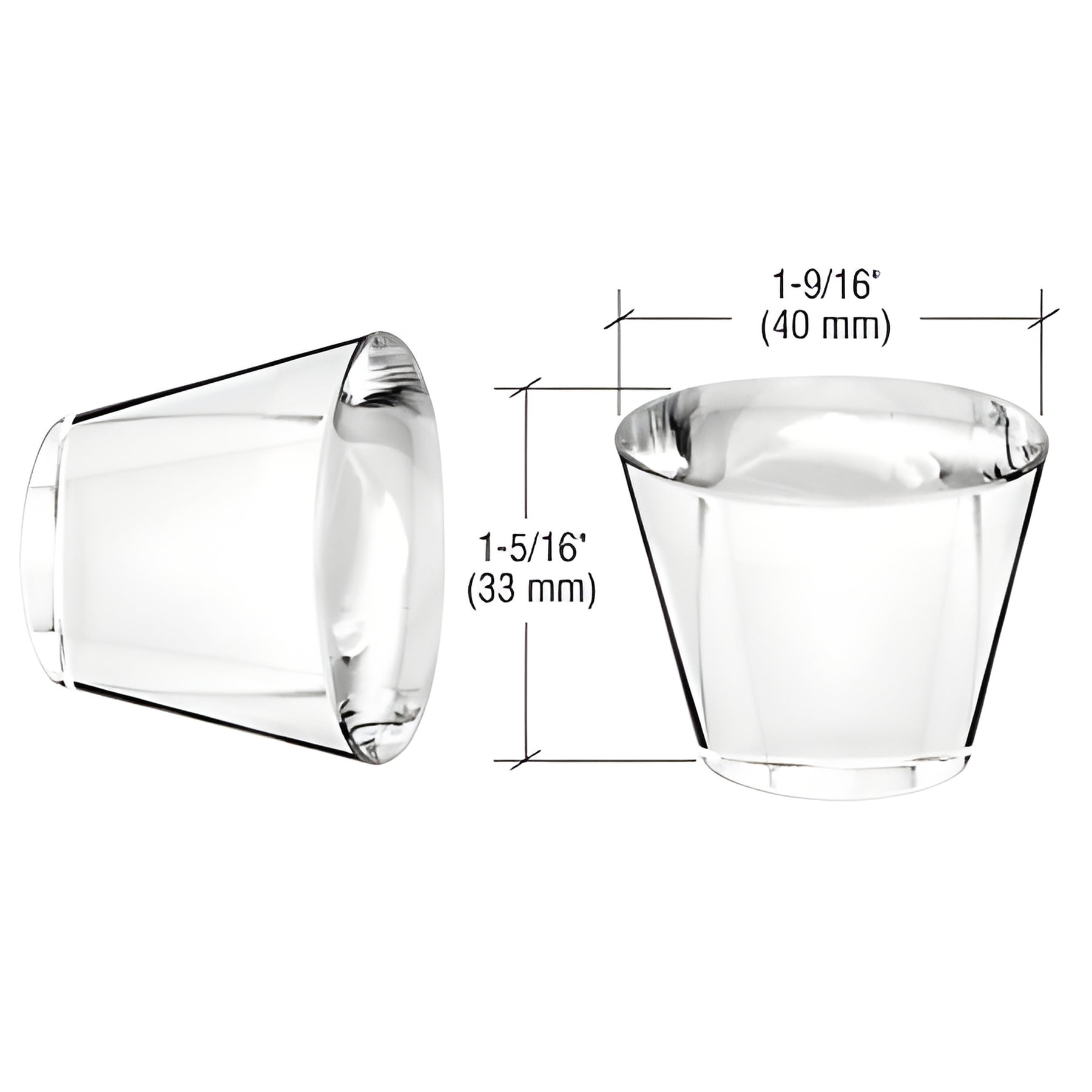 CRL UV Bonded Concave Glass Knob