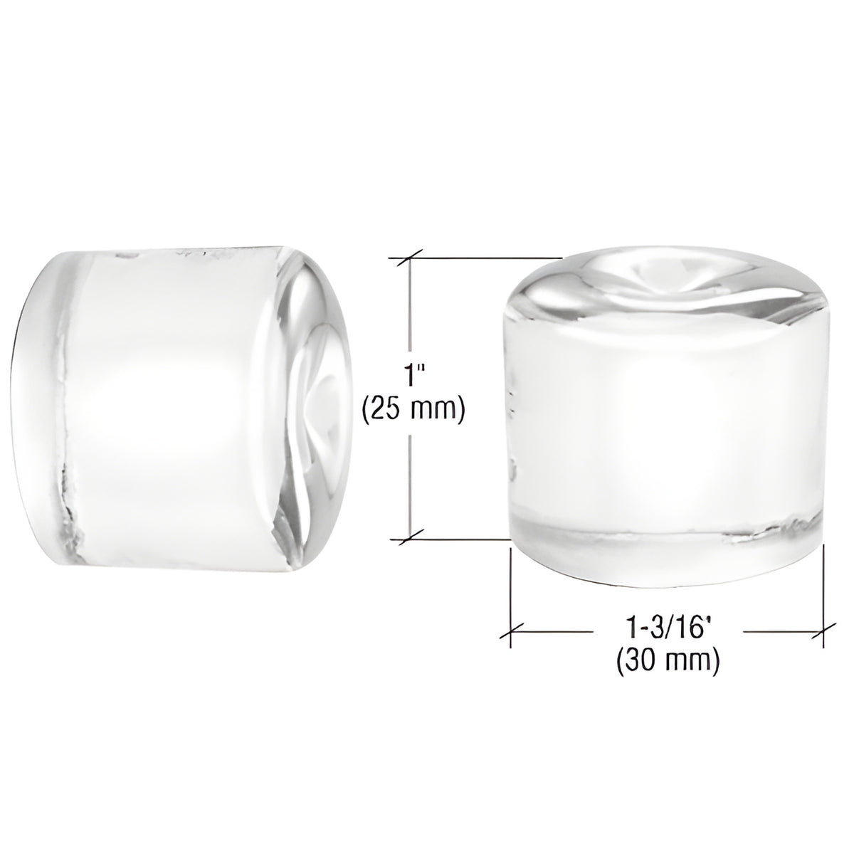 CRL UV Bonded Straight Glass Knob