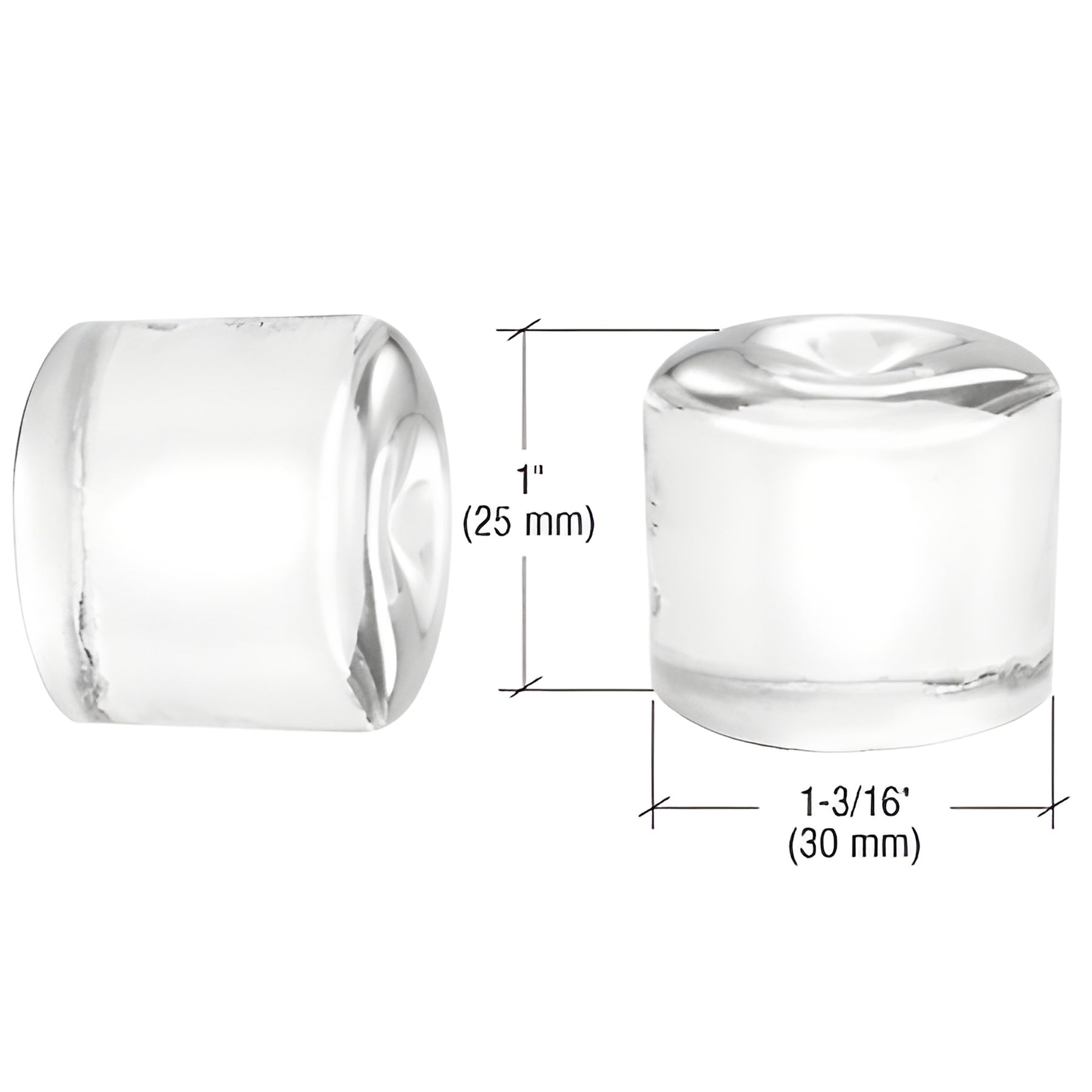 CRL UV Bonded Straight Glass Knob