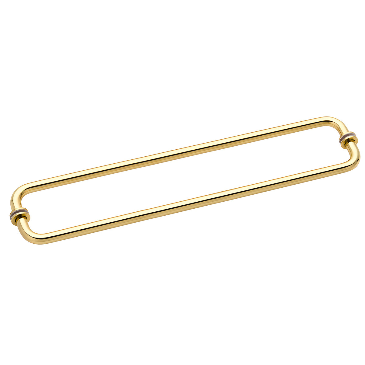 CRL Unlacquered Brass 24" BM Series Back-to-Back Tubular Towel Bars With Metal Washers