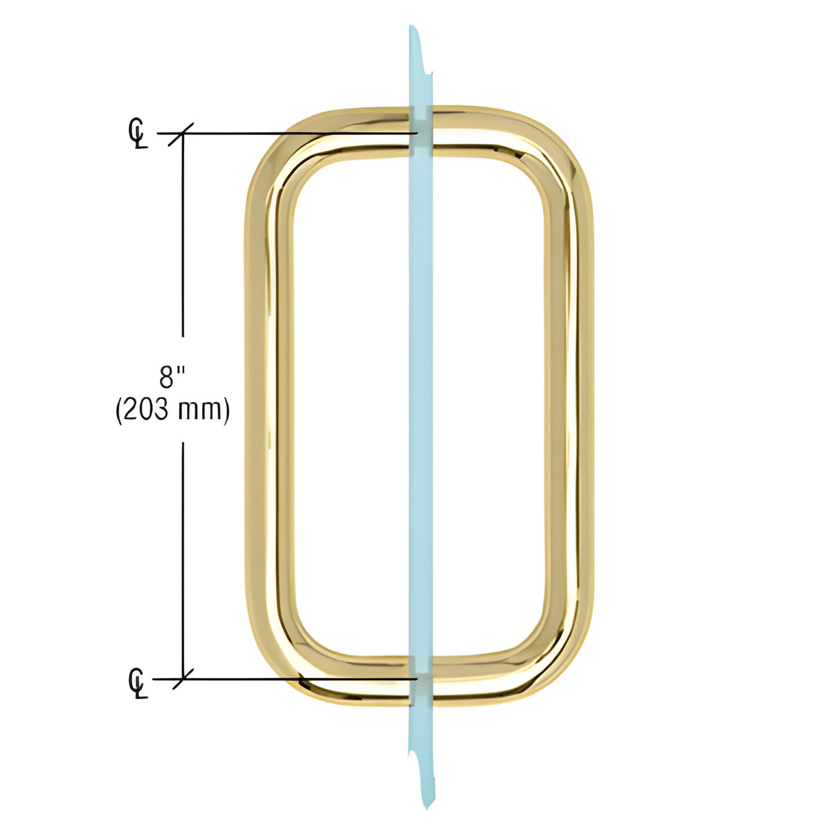 CRL Unlacquered Brass 8" BM Series Back-to-Back Handle Without Metal Washers