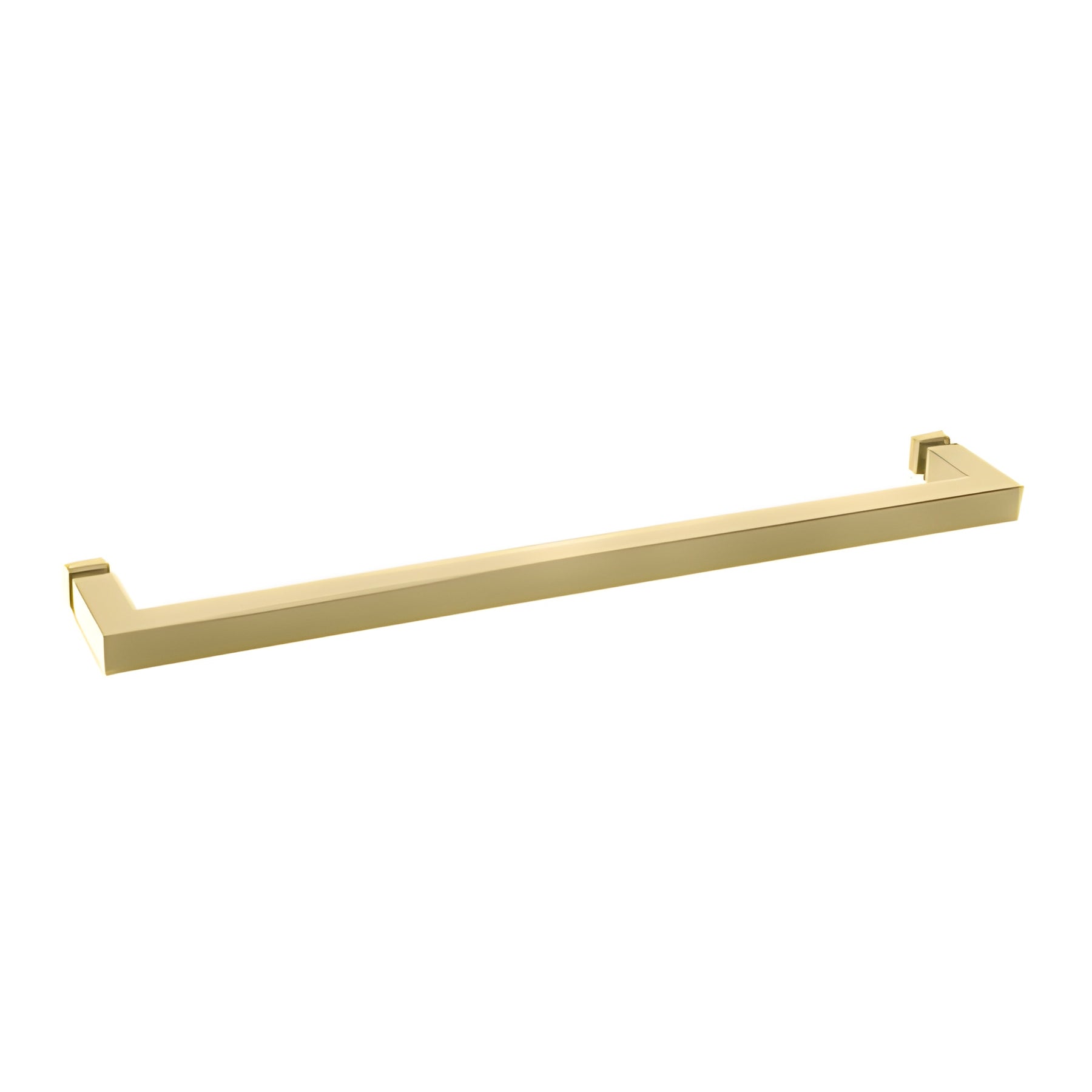CRL Unlacquered Brass "SQ" Series 24" Square Tubing Mitered Corner Single-Sided Towel Bar