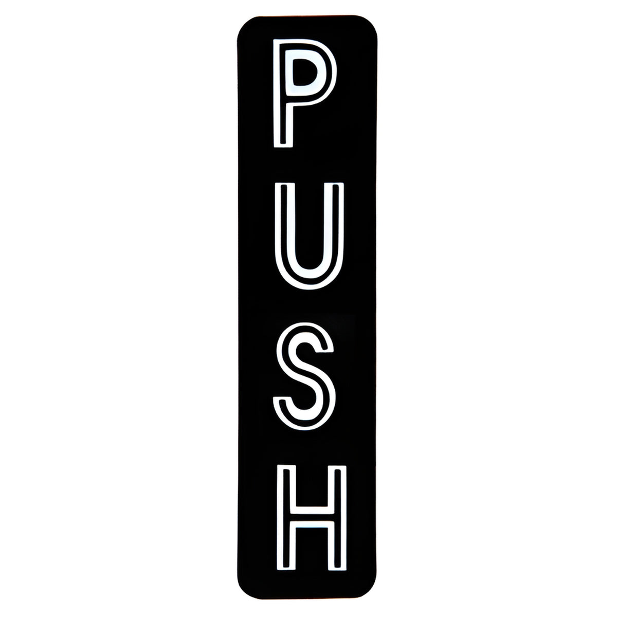 CRL Vertical Black with Silver Letters "PUSH" Decal