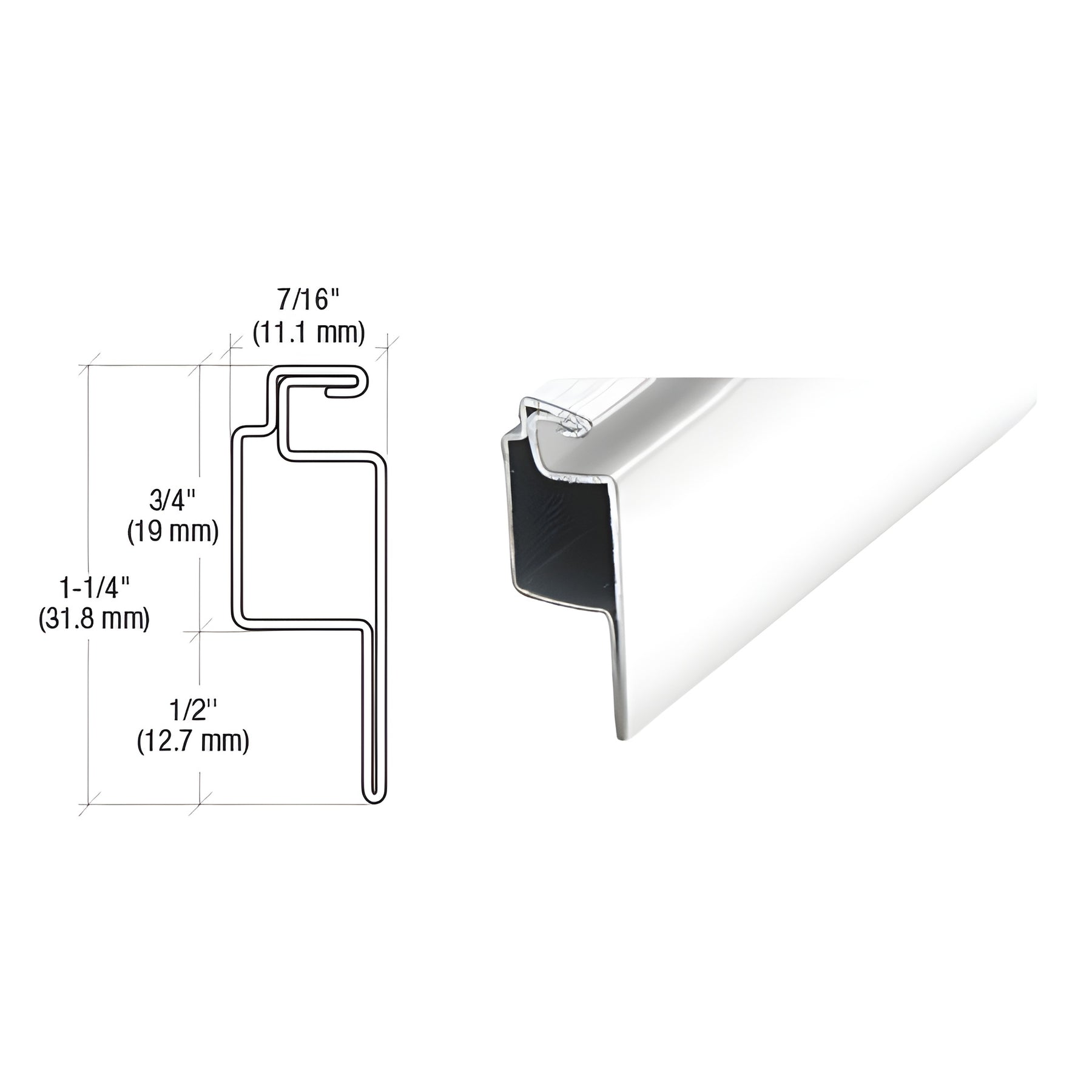 CRL White 1/2" Roll Formed Aluminum Lip Screen Frame - 144"