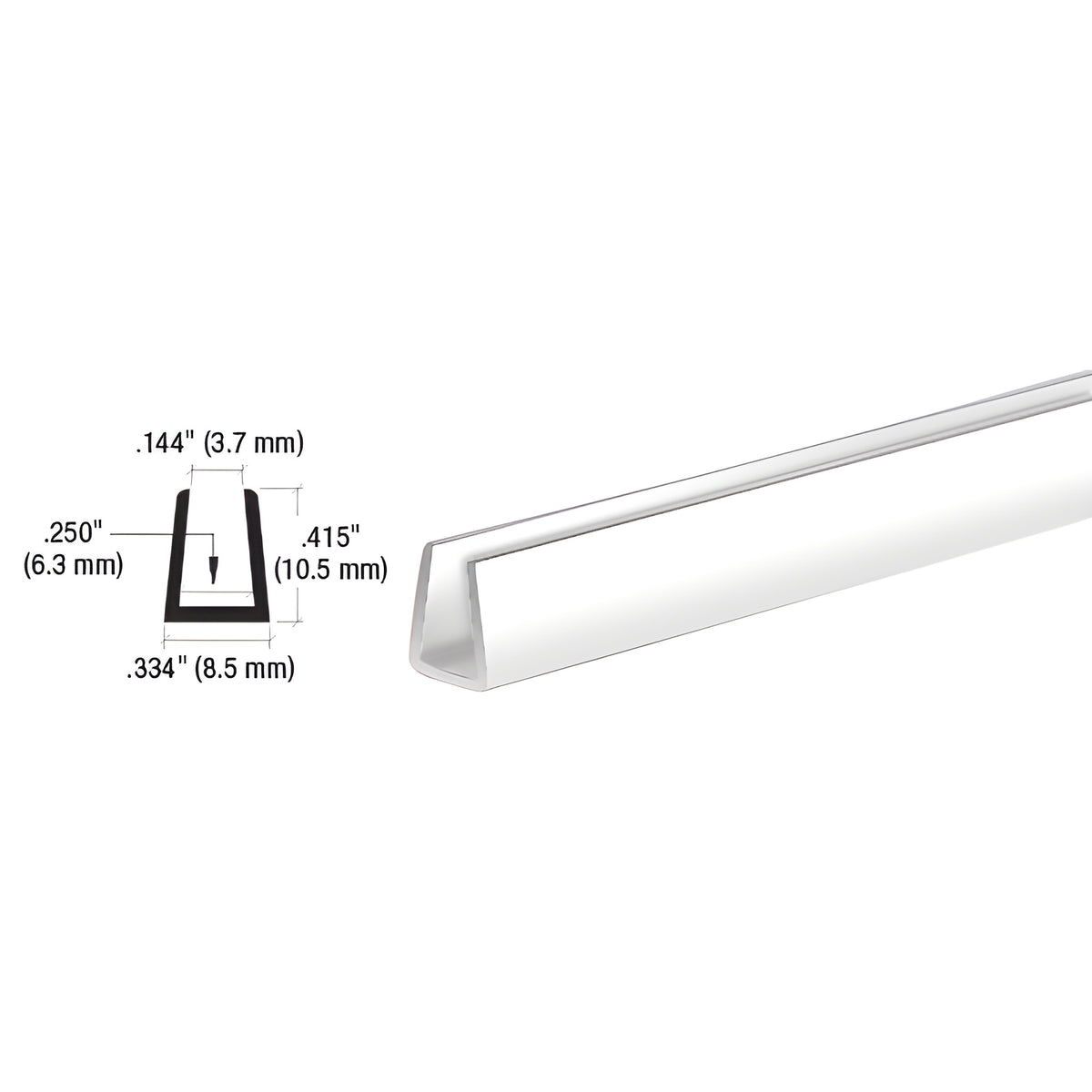 CRL White 1/4" Plastic Edge Molding