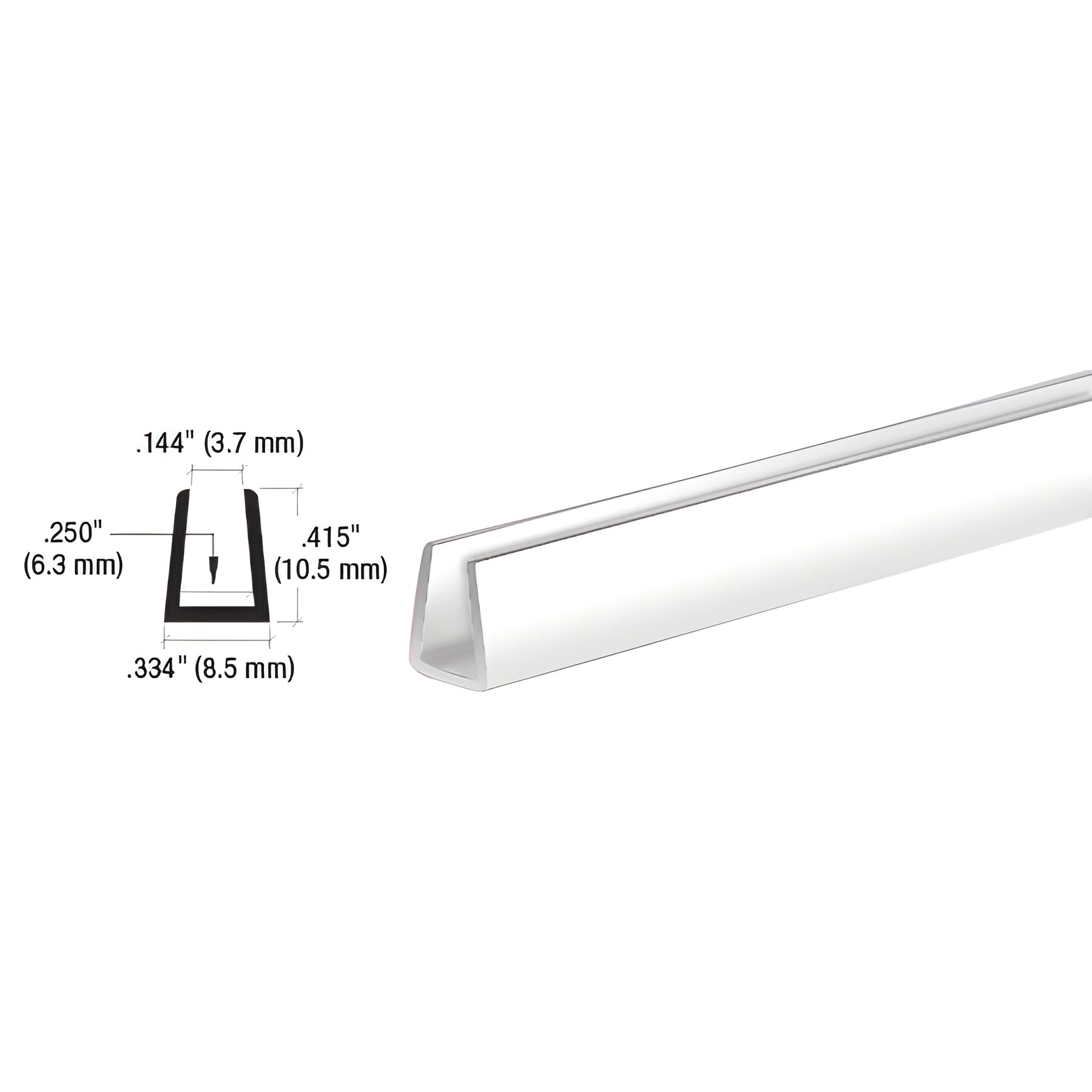 CRL White 1/4" Plastic Edge Molding