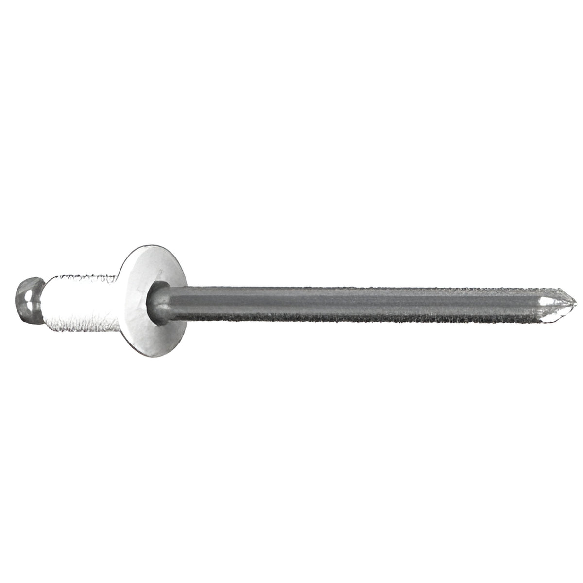 CRL White 1/8" Diameter, 3/16" to 1/4" Grip Range Aluminum Mandrel and Rivet in Packs of 10000