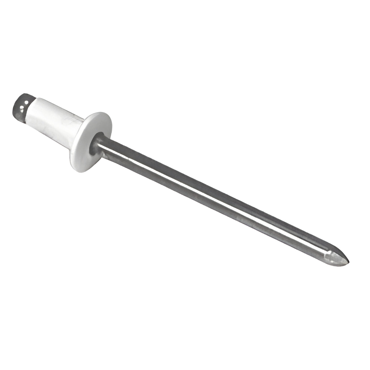 CRL White 1/8" Diameter, 3/16" to 1/4" Grip Range Aluminum Mandrel and Rivet - 1000 Pack
