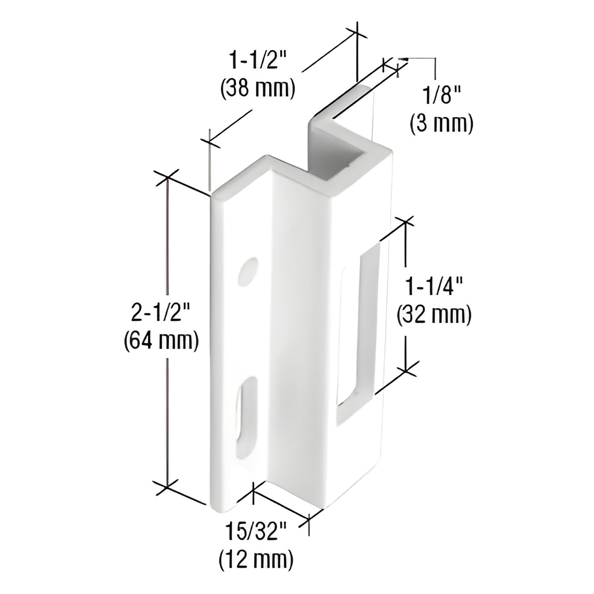CRL White 2-1/2" Extruded Aluminum Keeper - Viking Doors