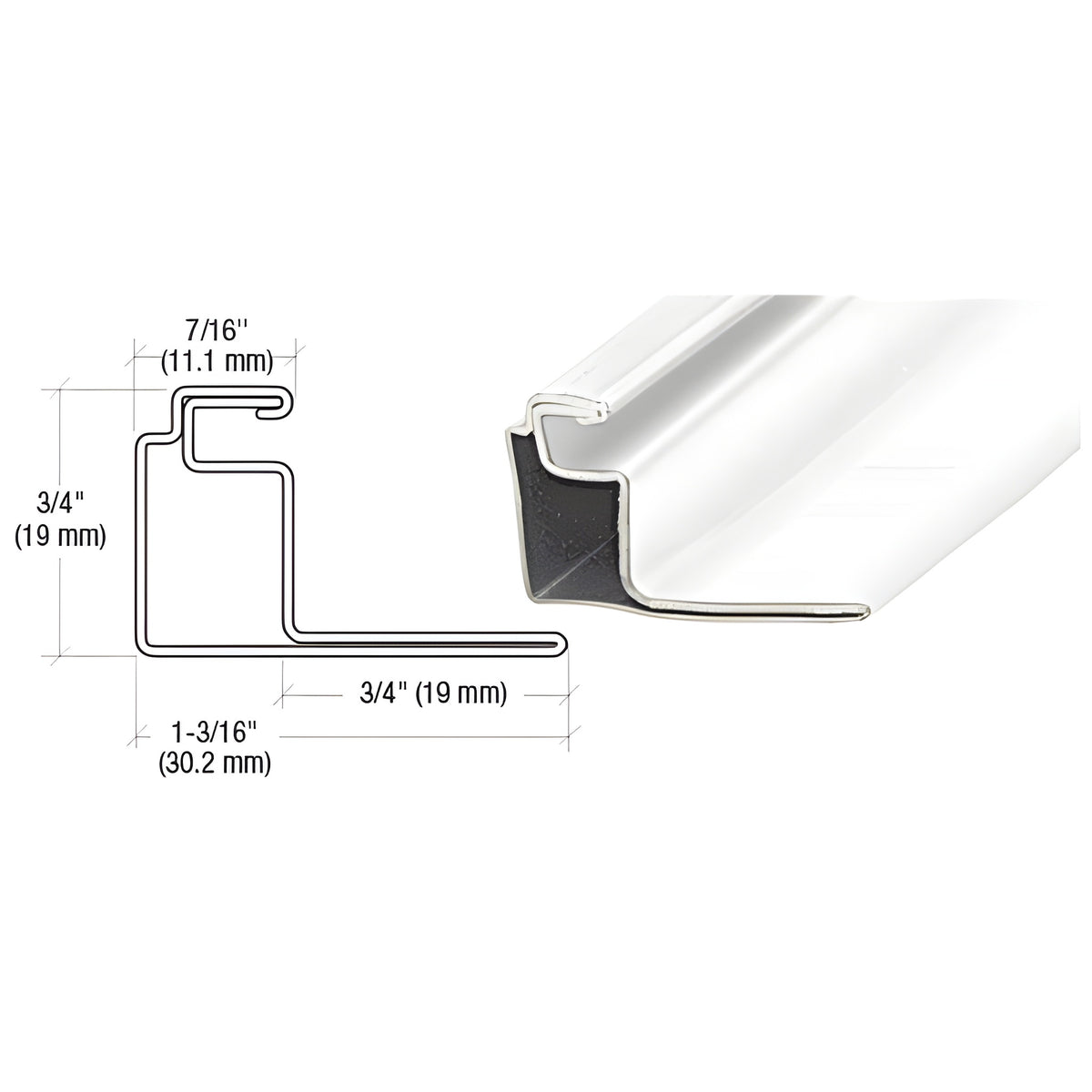 CRL White 3/4" Roll Formed Aluminum Standoff Screen Frame - 144"