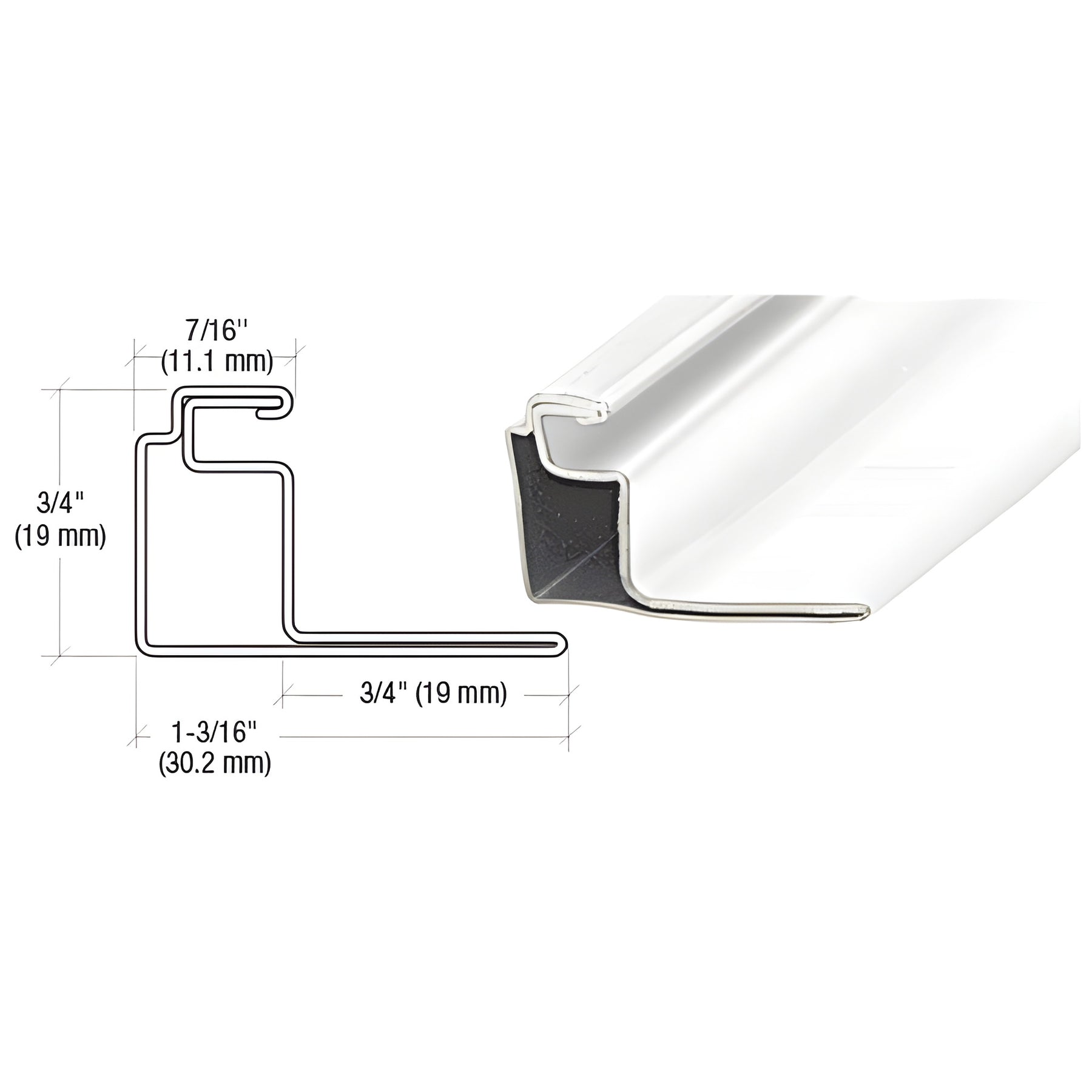CRL White 3/4" Roll Formed Aluminum Standoff Screen Frame - 144"