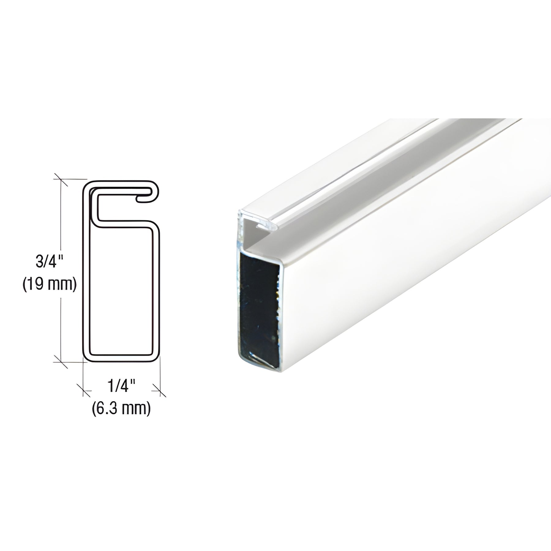 CRL White 3/4" x 1/4" Roll Formed Aluminum Screen Frame - 144"