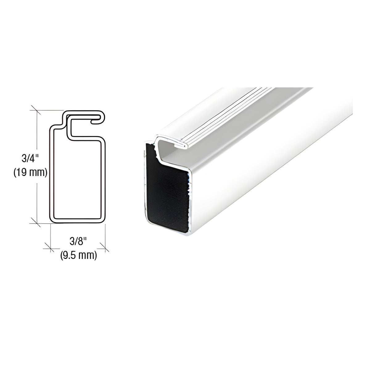 CRL White 3/4" x 3/8" Roll Formed Aluminum Screen Frame - 144"