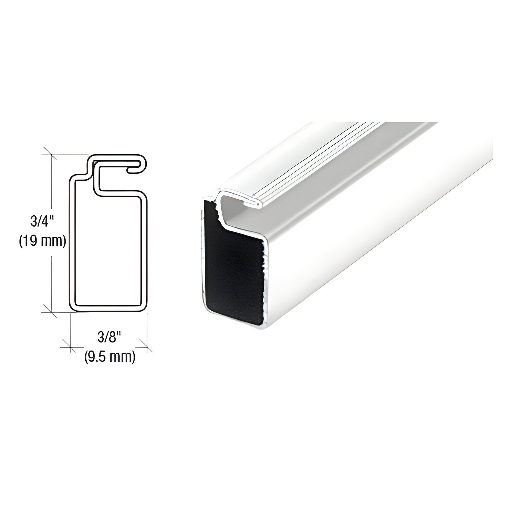 CRL White 3/4" x 3/8" Roll Formed Aluminum Screen Frame - 144"