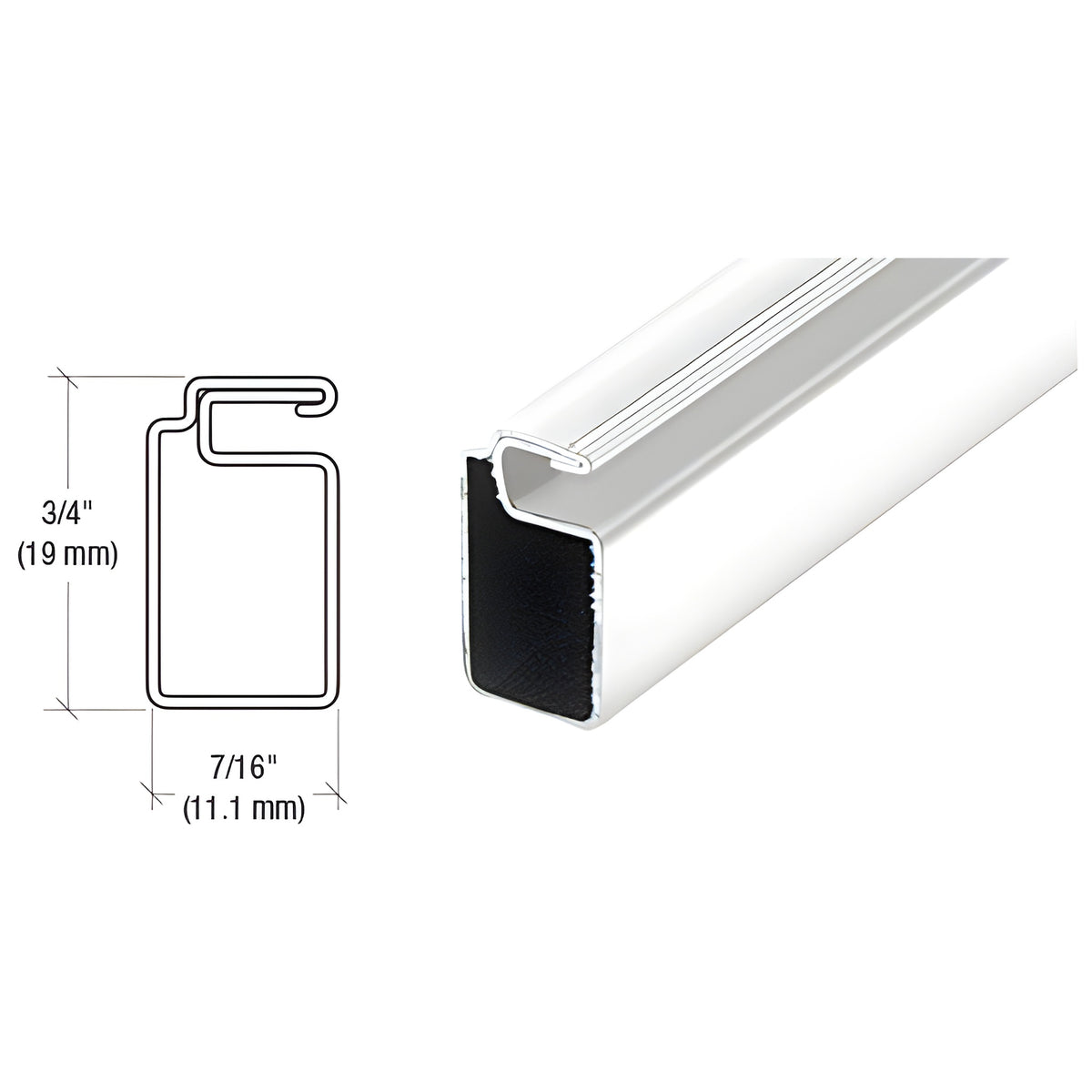 CRL White 3/4" x 7/16" Roll Formed Aluminum Screen Frame - 144"