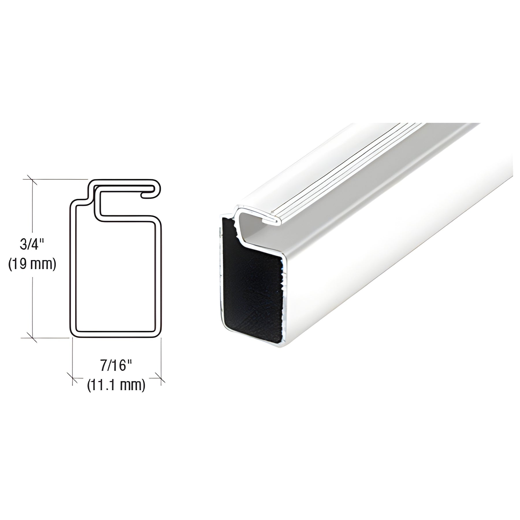 CRL White 3/4" x 7/16" Roll Formed Aluminum Screen Frame - 144"
